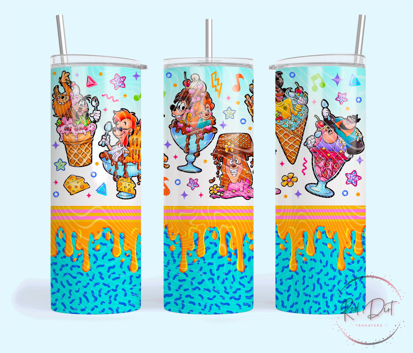 Goof Ice Cream Insulated Tumbler with Plastic Lid and Sealed Reusable Straw | Trendy Summer Cup | Hot/Cold Tumbler