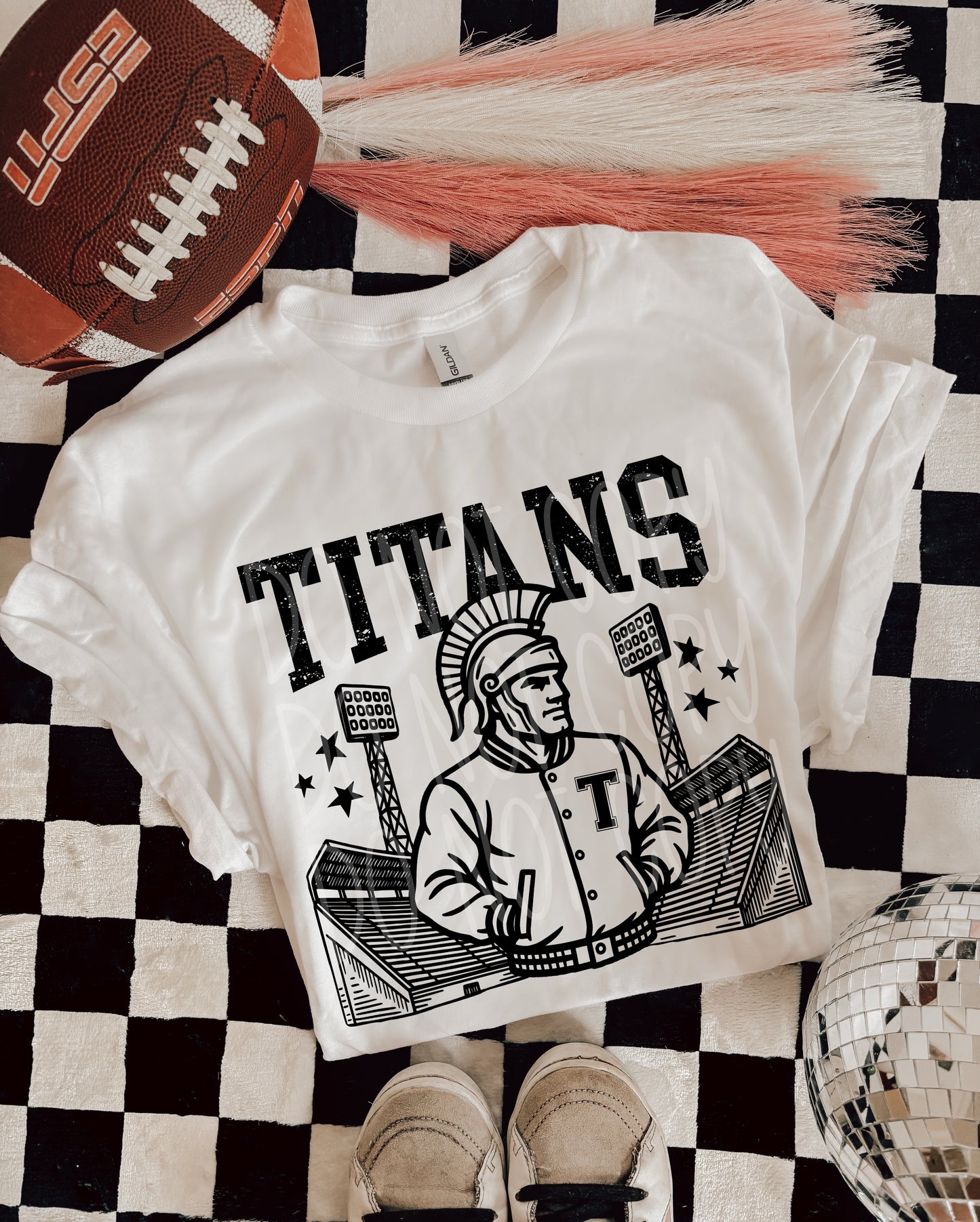 Titans Letterman Mascot DTF Transfer | Trendy School Spirit DTF Transfer | High Quality Image Transfers | Ready to Press | Instant Peel