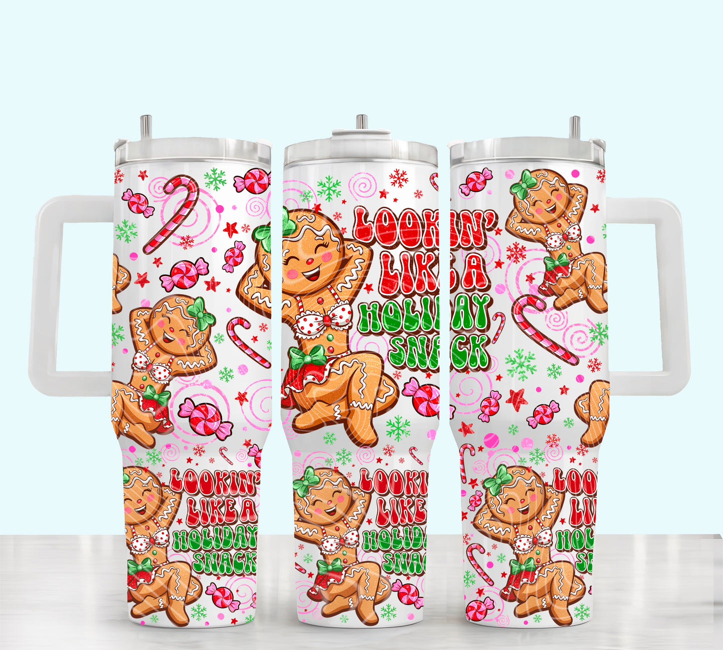 Looking Like a Holiday Snack UV DTF 40oz Tumbler Transfer | Trendy Christmas Tumbler Wrap | Ready to Transfer | High Quality | Waterproof UV Transfer