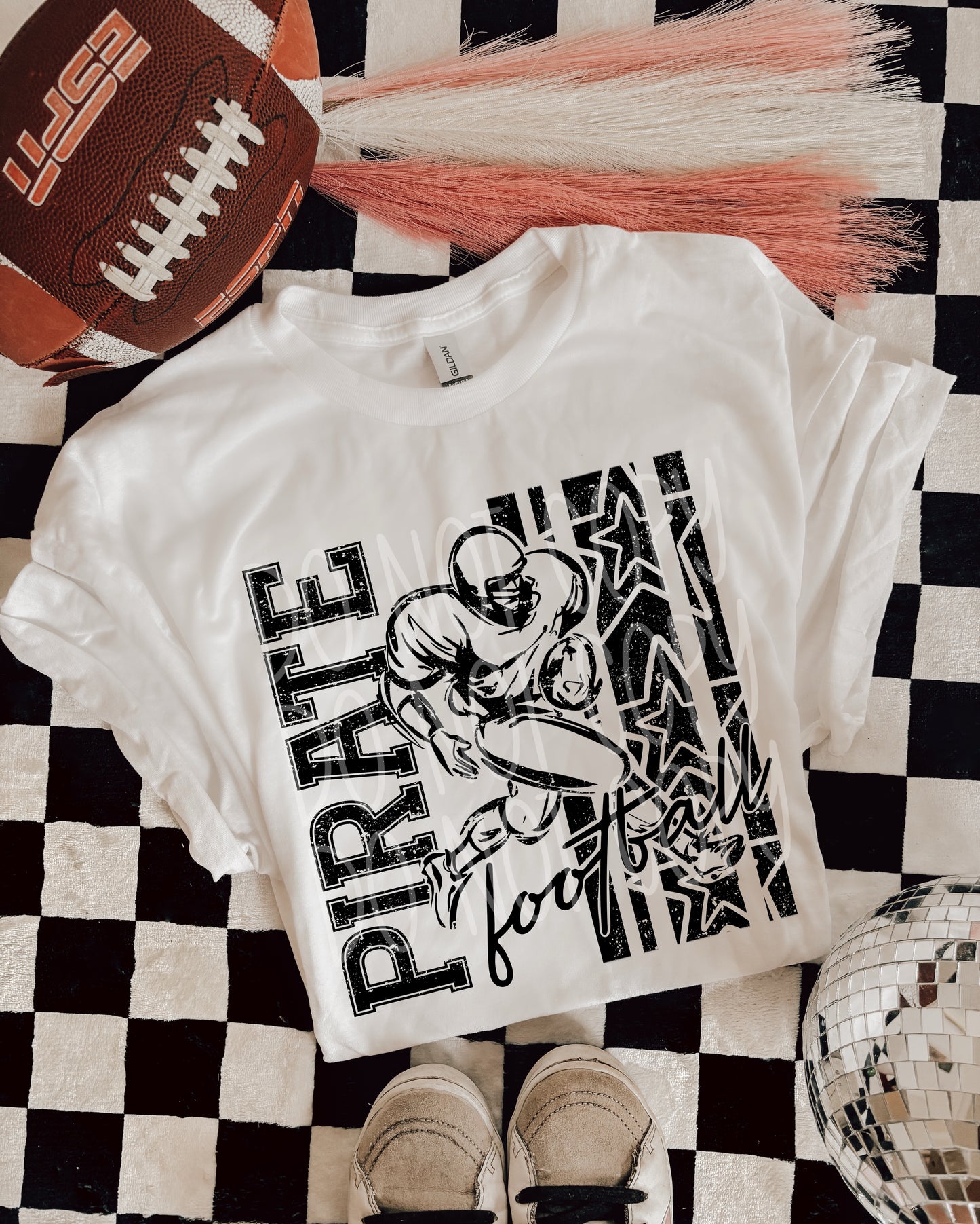 Pirate Football DTF Transfer | Distressed Football Player Heat Transfer | Game Day Ready to Press Transfer