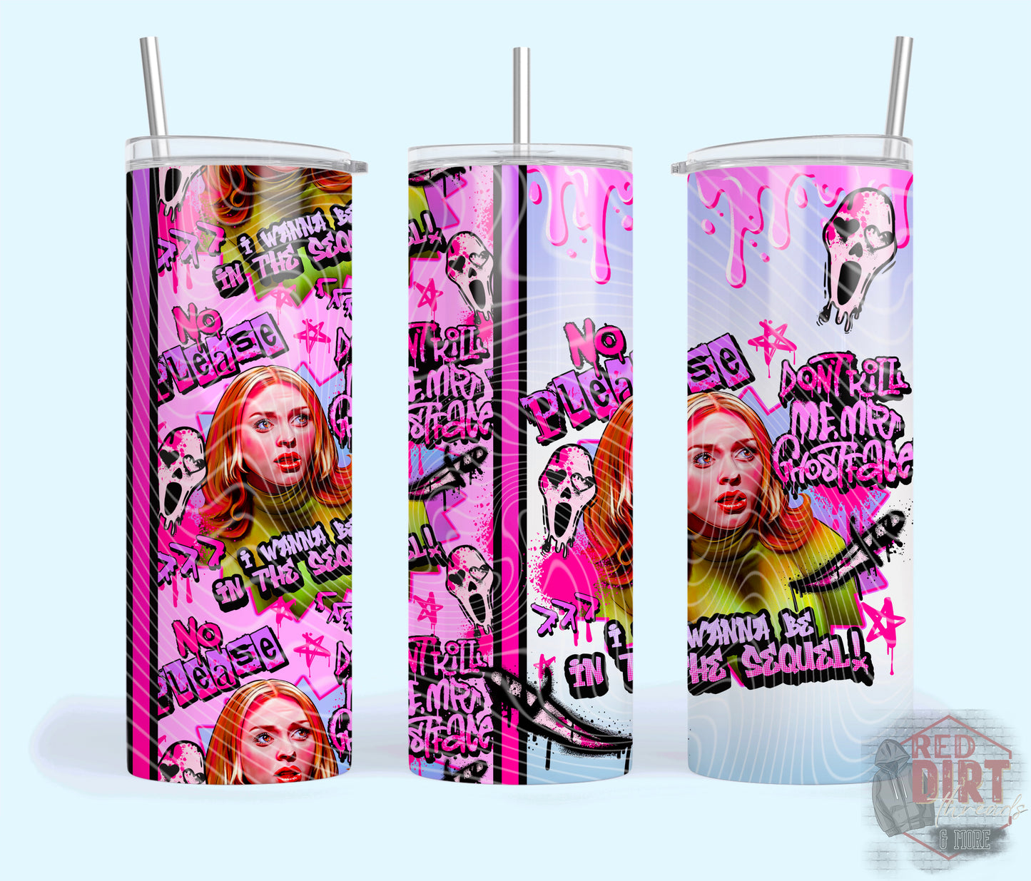 No Please Don't Kill Me Insulated Tumbler with Plastic Lid and Sealed Reusable Straw | Trendy Throwback Movie Cup | Hot/Cold Tumbler