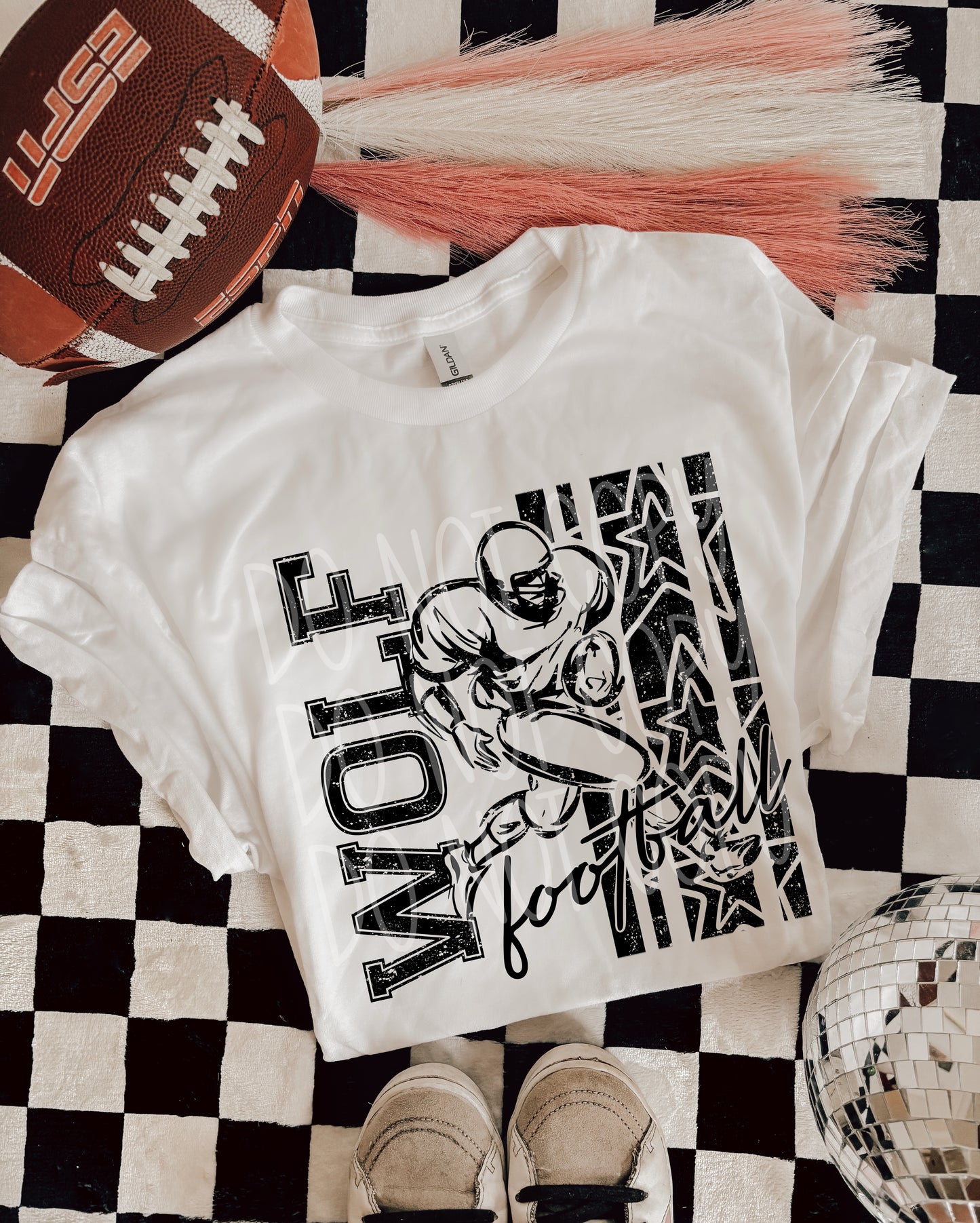 Wolf Football DTF Transfer | Distressed Football Player Heat Transfer | Game Day Ready to Press Transfer