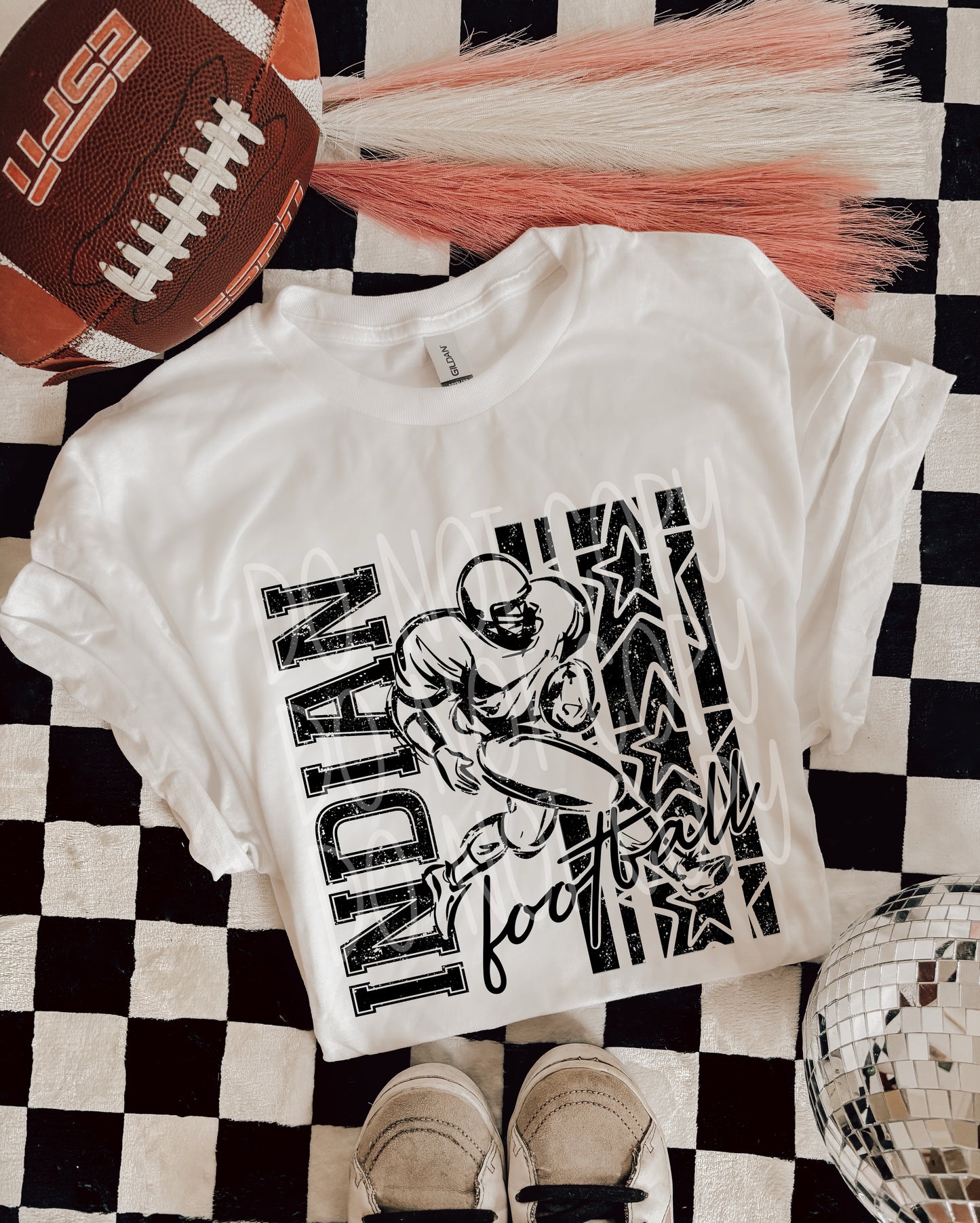 Indian Football DTF Transfer | Distressed Football Player Heat Transfer | Ready to Press Game Day Transfer