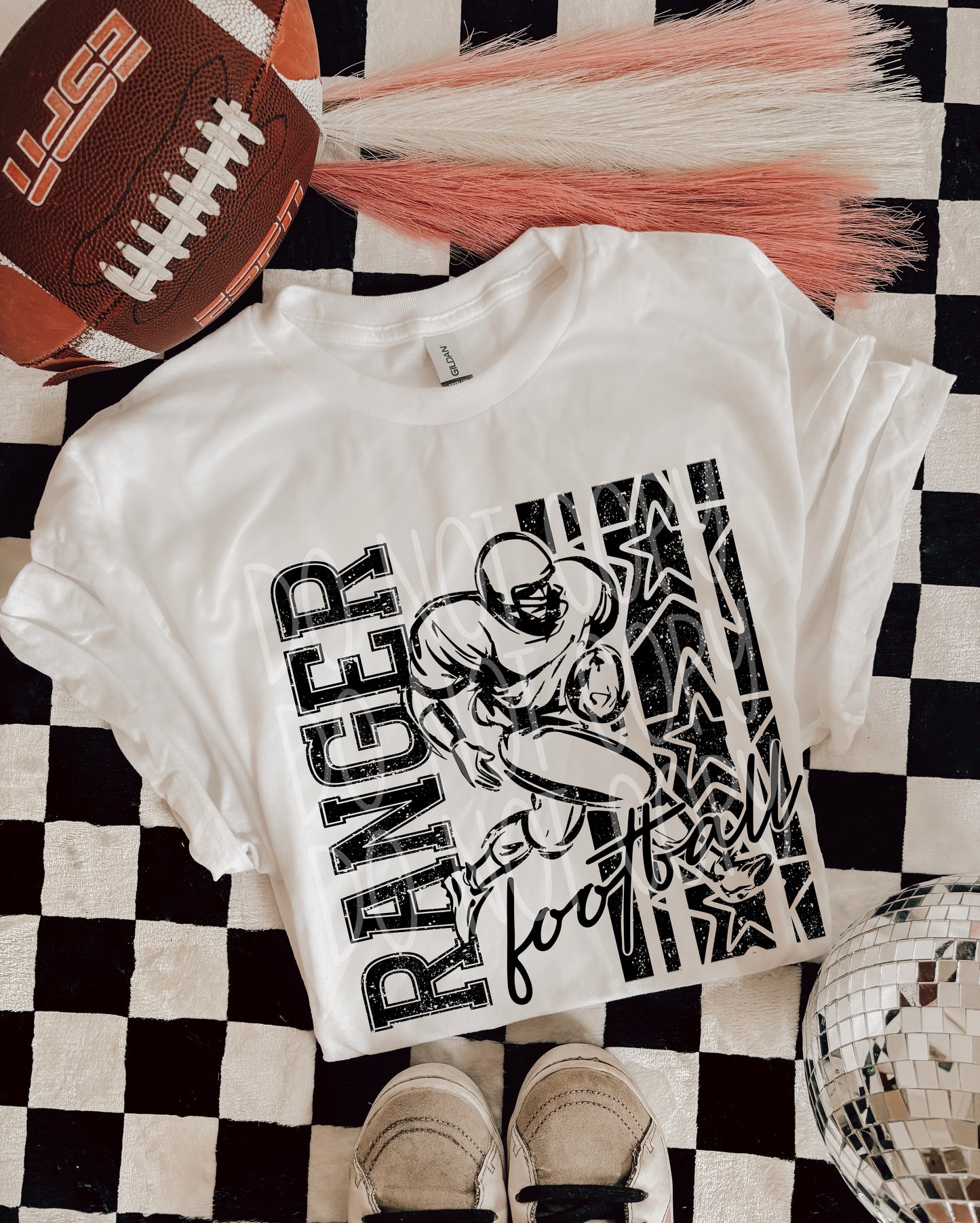 Ranger Football DTF Transfer | Distressed Football Player Heat Transfer | Ready to Press Game Day Transfer