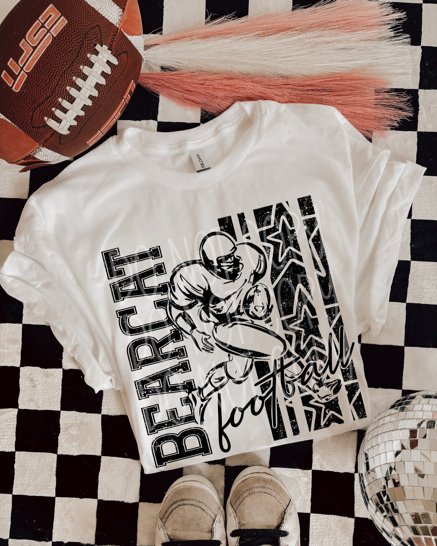 Bearcat Football DTF Transfer | Distressed Football Player Heat Transfer | Ready to Press Game Day Transfer