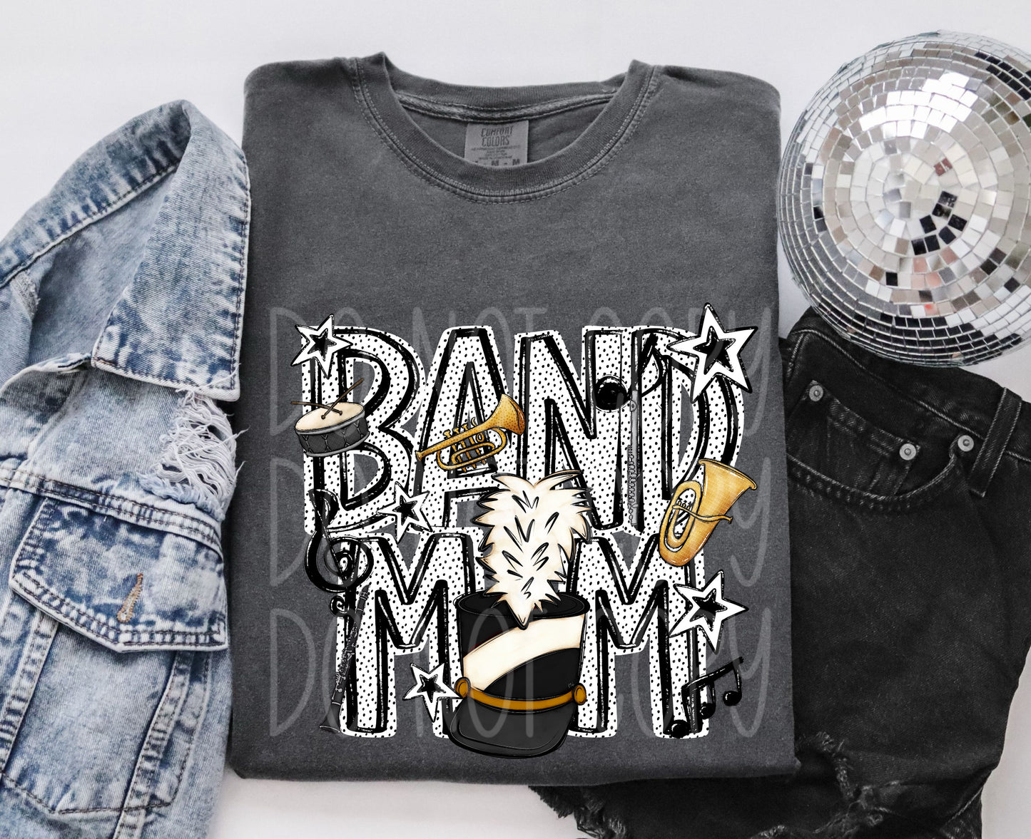 Band Mom DTF Transfer | Marching Band Heat Transfer | Music Parent Iron On Transfer | School Spirit DTF Print | Band Shirt (Copy)