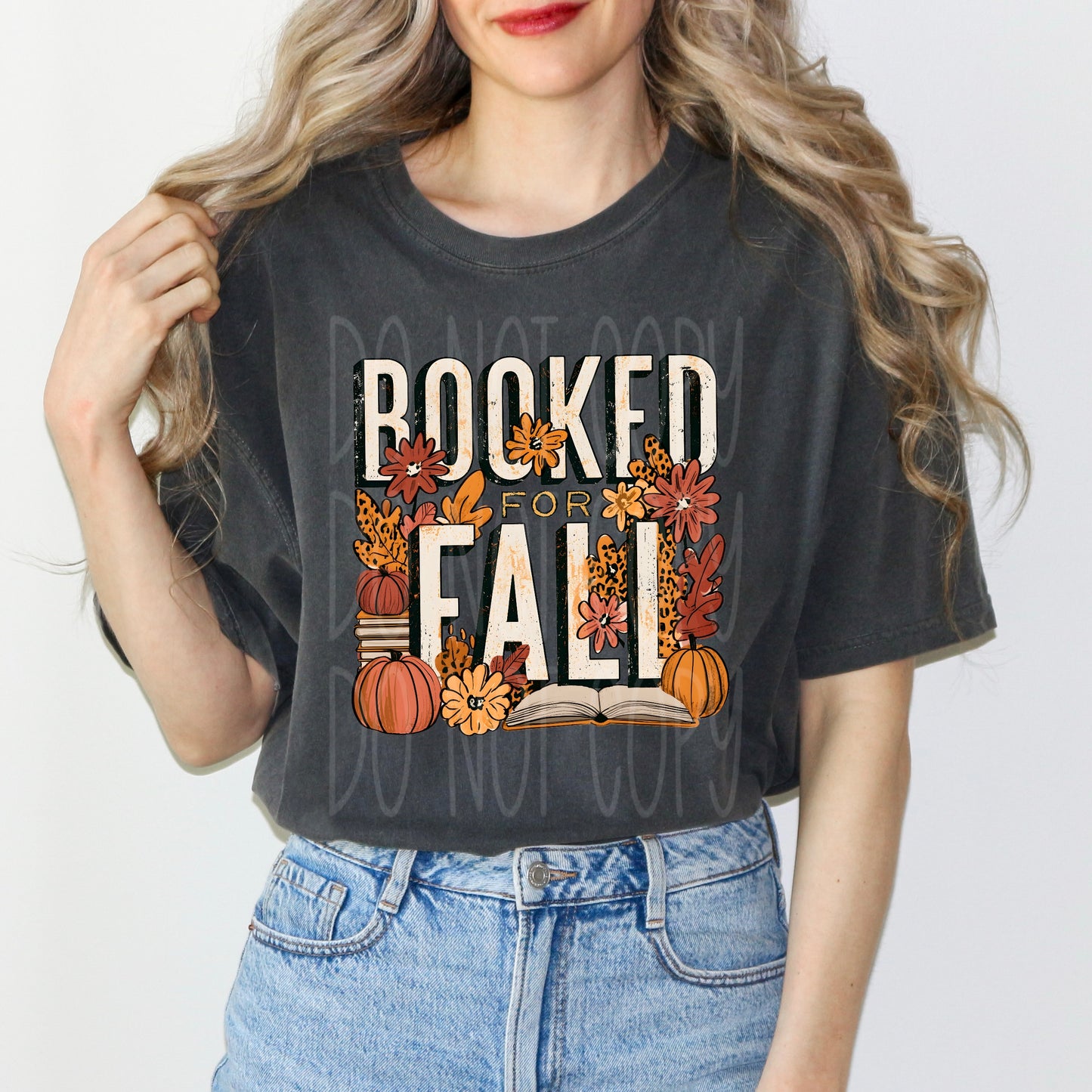 Booked For Fall DTF Transfer | Fall Book Lover Heat Transfer | Autumn Reading Iron On Transfer | Pumpkin Floral Shirt Transfer