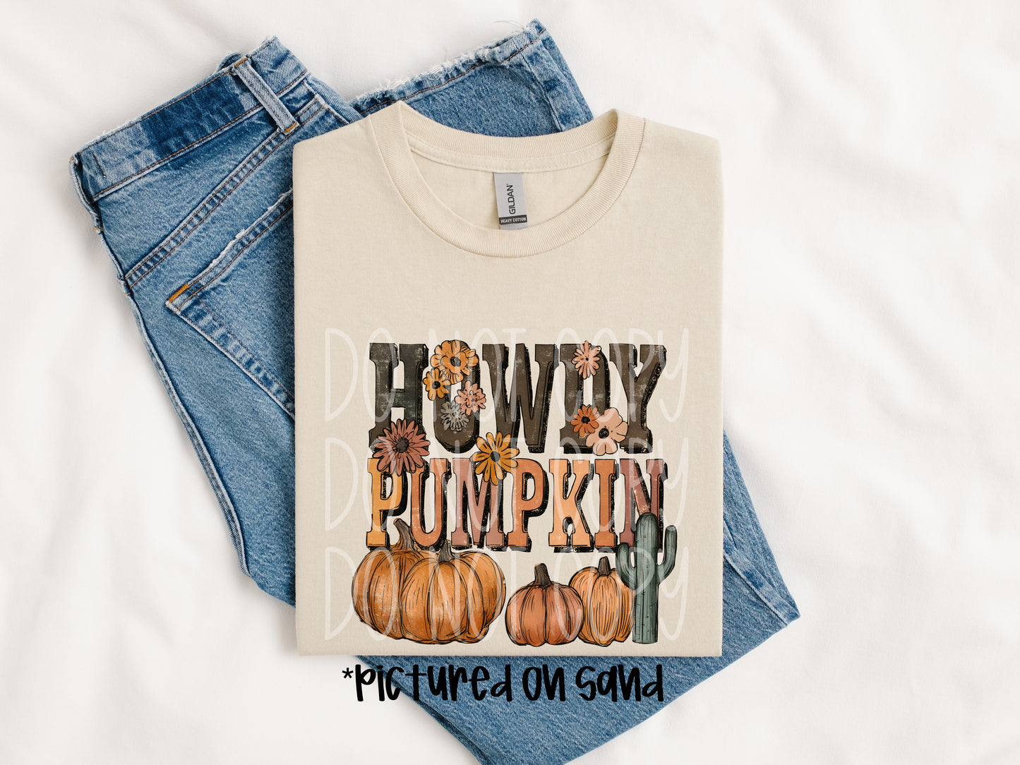 Howdy Pumpkin DTF Transfer | Western Fall Heat Transfer | Pumpkin Cowgirl Iron On Transfer | Autumn Floral Shirt Transfer