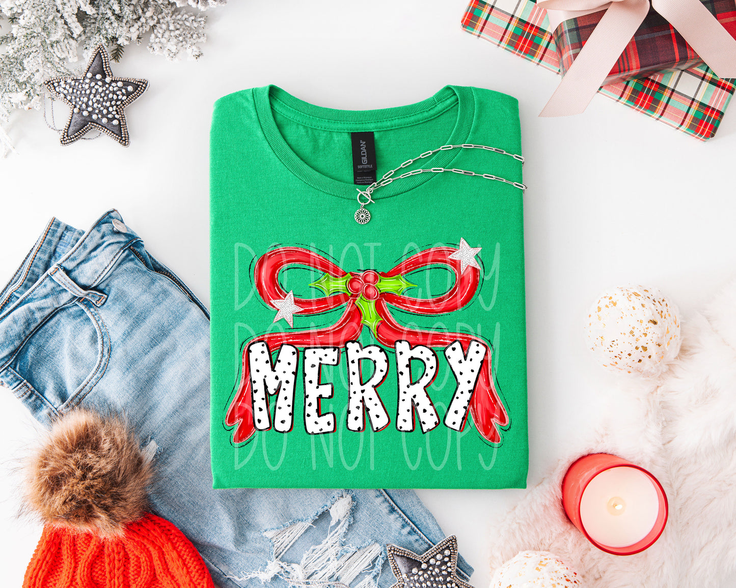 Merry DTF Transfer | Trendy Christmas DTF Transfer | High Quality Image Transfers | Ready to Press | Instant Peel