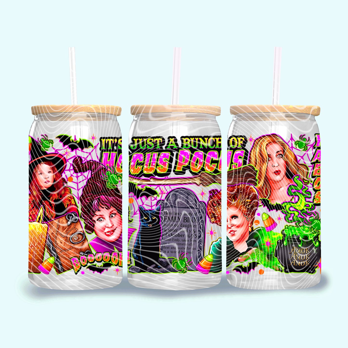 Boooooh UV DTF Libbey Transfer | Trendy Horror Characters Libbey Wrap | Ready to Transfer | High Quality | Waterproof UV Transfer