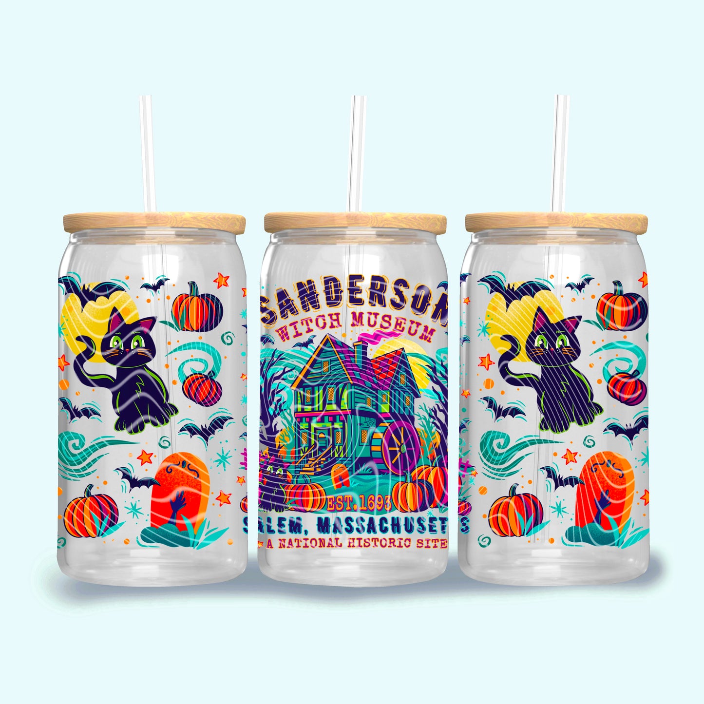 Witch Museum UV DTF Libbey Transfer | Trendy Horror Characters Libbey Wrap | Ready to Transfer | High Quality | Waterproof UV Transfer