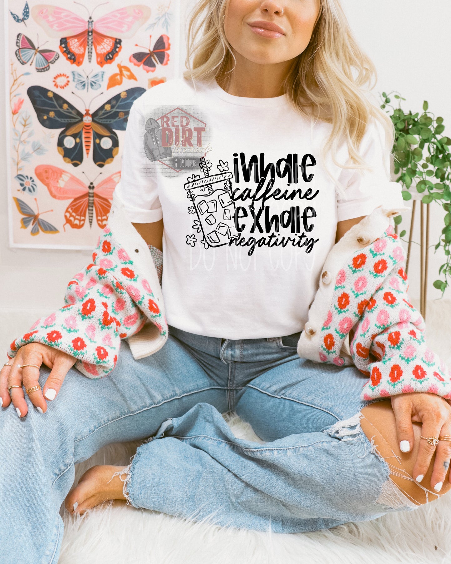 Inhale Caffeine Exhale Negativity T-Shirt | Trendy Coffee Shirt | Fast Shipping | Super Soft Shirts for Men/Women/Kid's