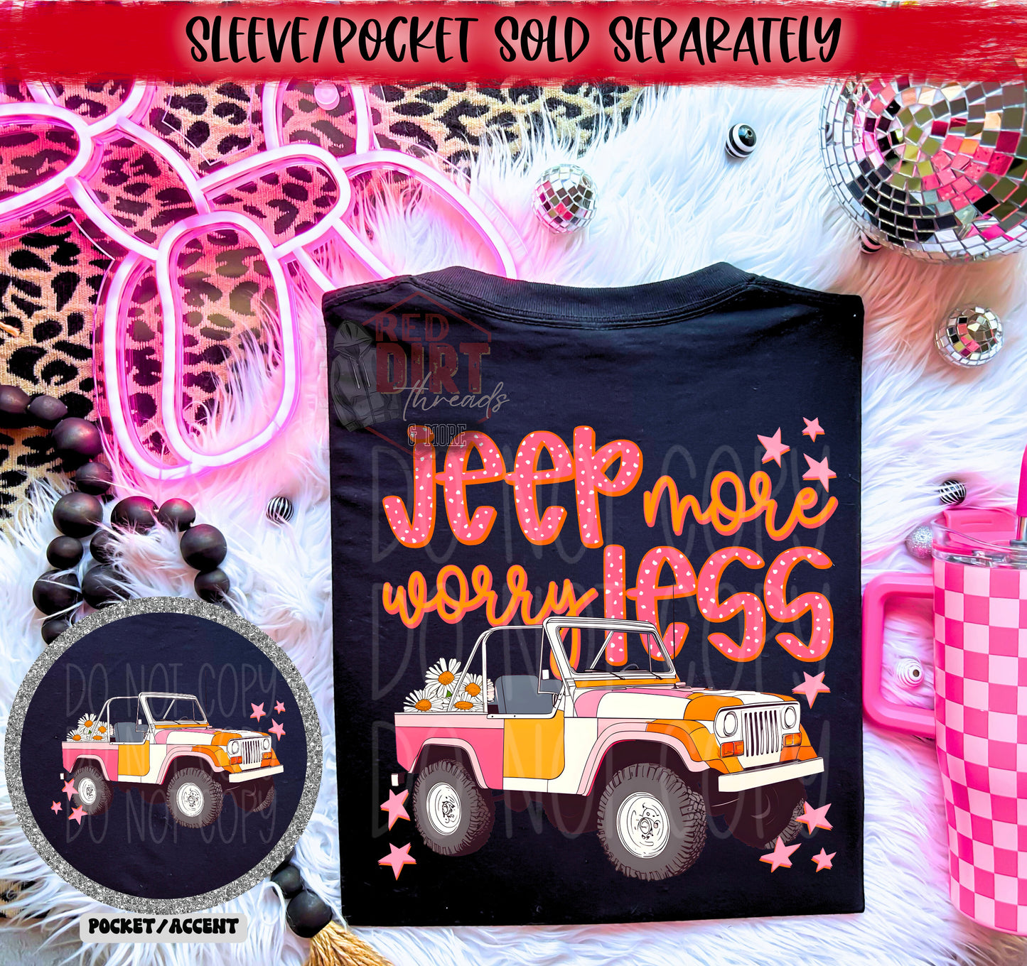 Jeep More Worry Less DTF Transfer | Trendy DTF Transfer | High Quality Image Transfers | Ready to Press | Fast Shipping