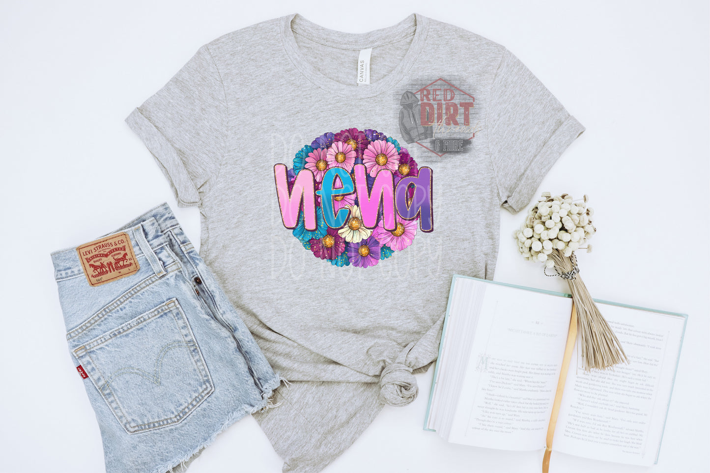 Floral Nena DTF Transfer | Trendy Mom DTF Transfer | High Quality Image Transfers | Ready to Press | Fast Shipping
