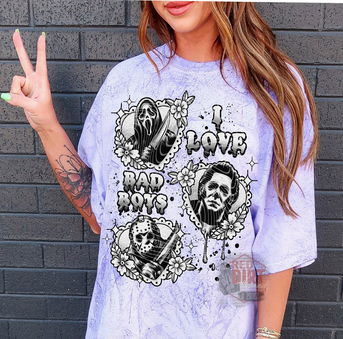 I Love Bad Boys DTF Transfer | Trendy Horror Characters DTF Transfer | High Quality Image Transfers | Ready to Press | Fast Shipping