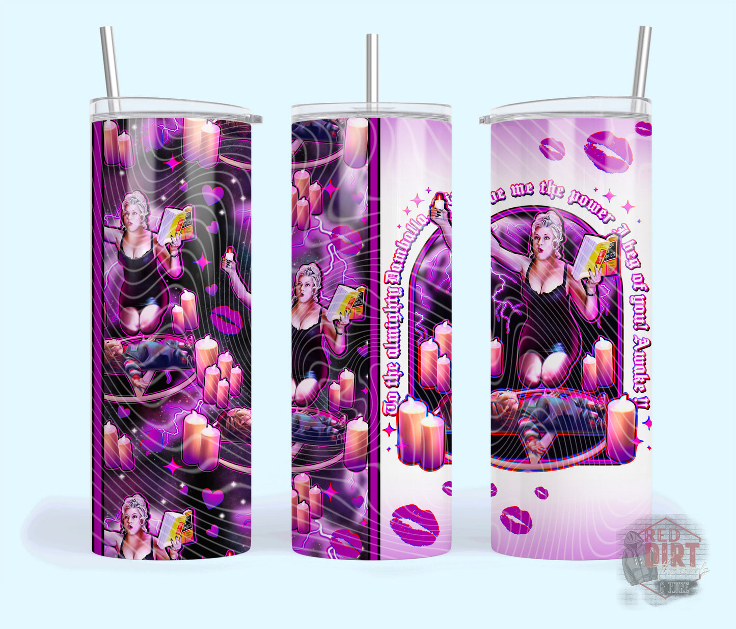 To The Almighty Dambella Insulated Tumbler with Plastic Lid and Sealed Reusable Straw | Trendy Horror Characters Cup | Hot/Cold Tumbler