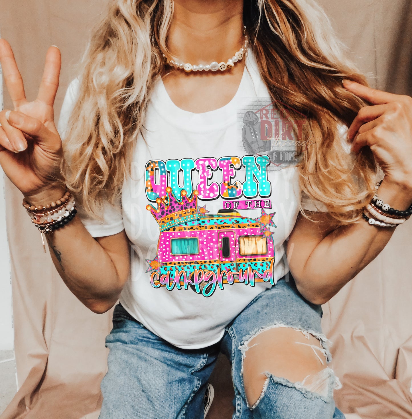 Queen of the Campground DTF Transfer | Trendy Summer DTF Transfer | High Quality Image Transfers | Ready to Press | Fast Shipping