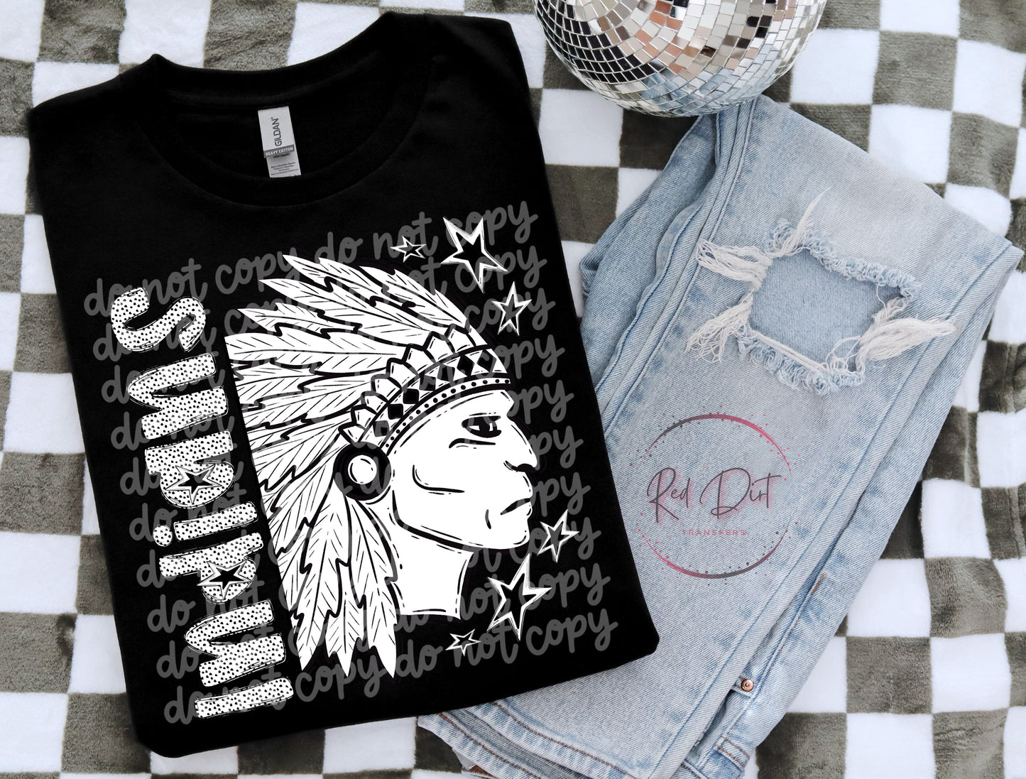 Indians DTF Transfer | Trendy School Spirit DTF Transfer | High Quality Image Transfers | Ready to Press | Instant Peel