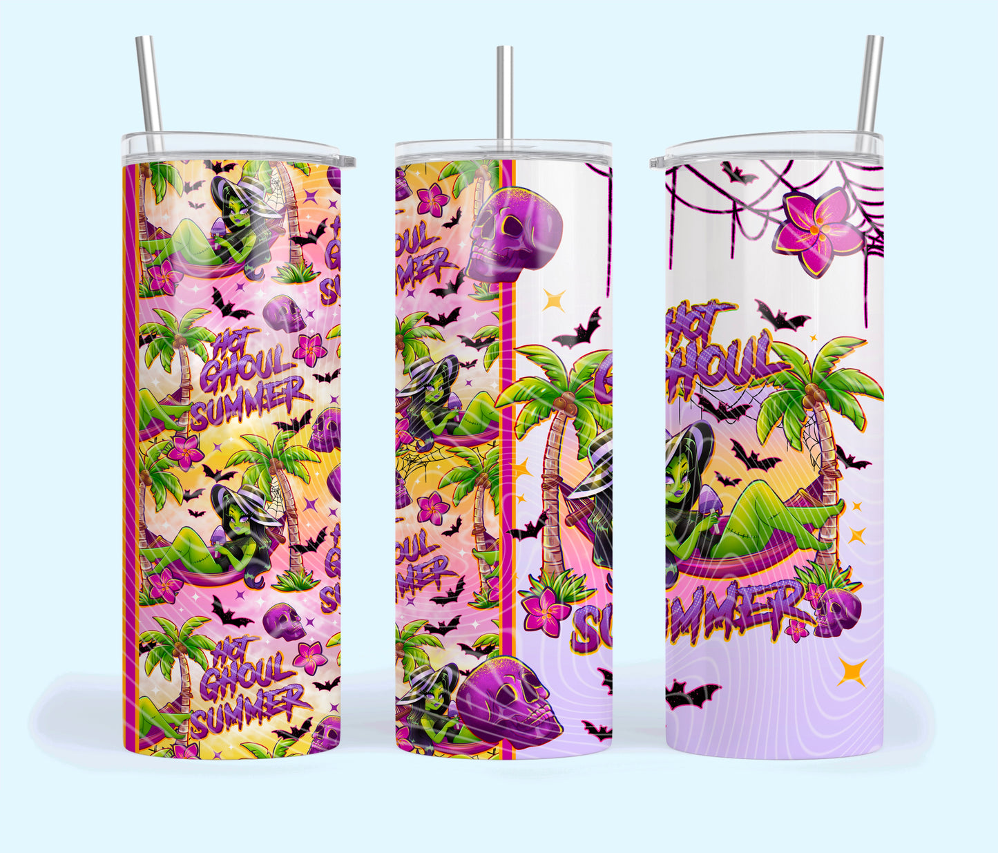 Hot Ghoul Summer Insulated Tumbler with Plastic Lid and Sealed Reusable Straw | Trendy Summer Cup | Hot/Cold Tumbler