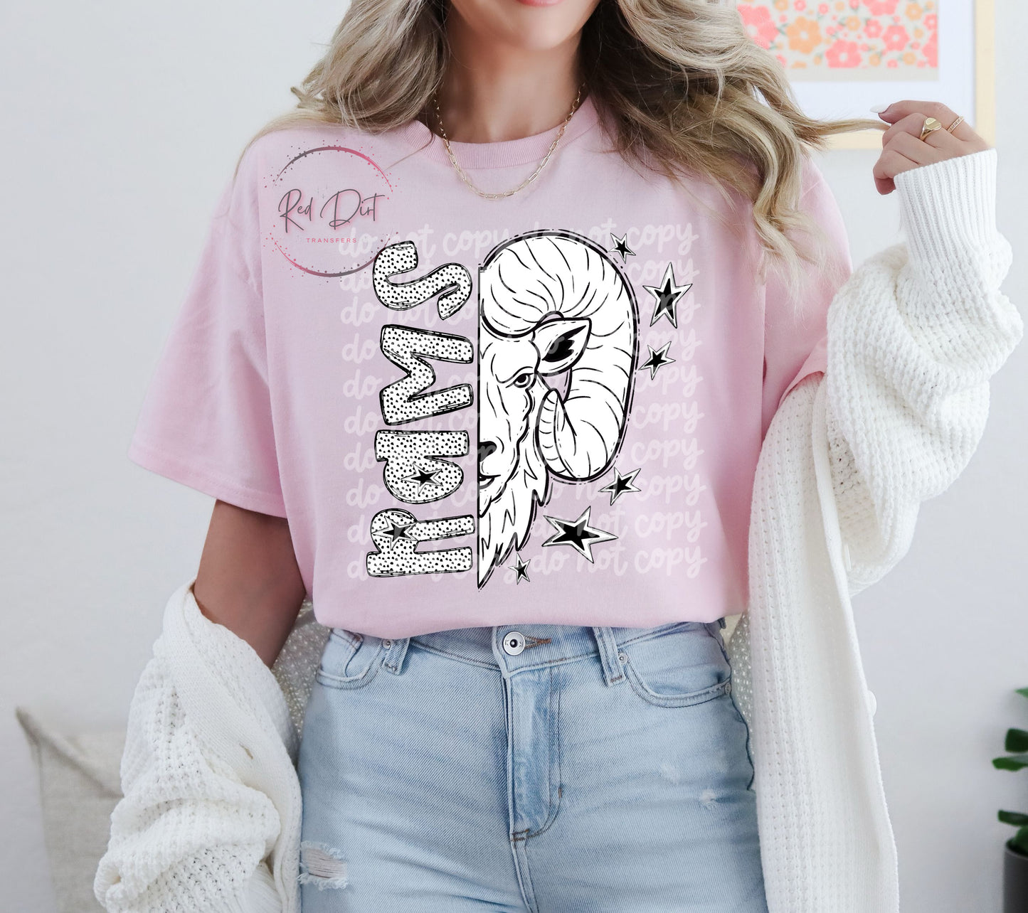 Rams DTF Transfer | Trendy School Spirit DTF Transfer | High Quality Image Transfers | Ready to Press | Instant Peel