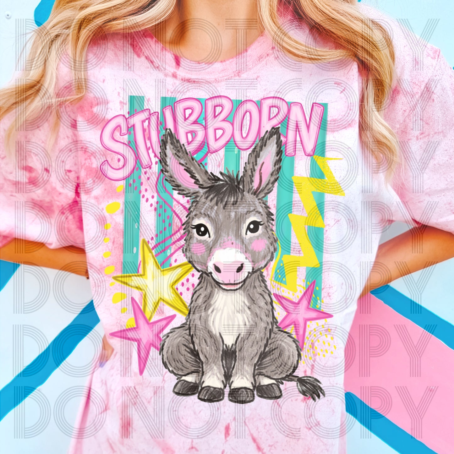 Stubborn Donkey DTF Transfer, Cute Farm Animal Heat Transfer, Funny Donkey Shirt Design, Retro Western Graphic Transfer, Farm Life DTF Print