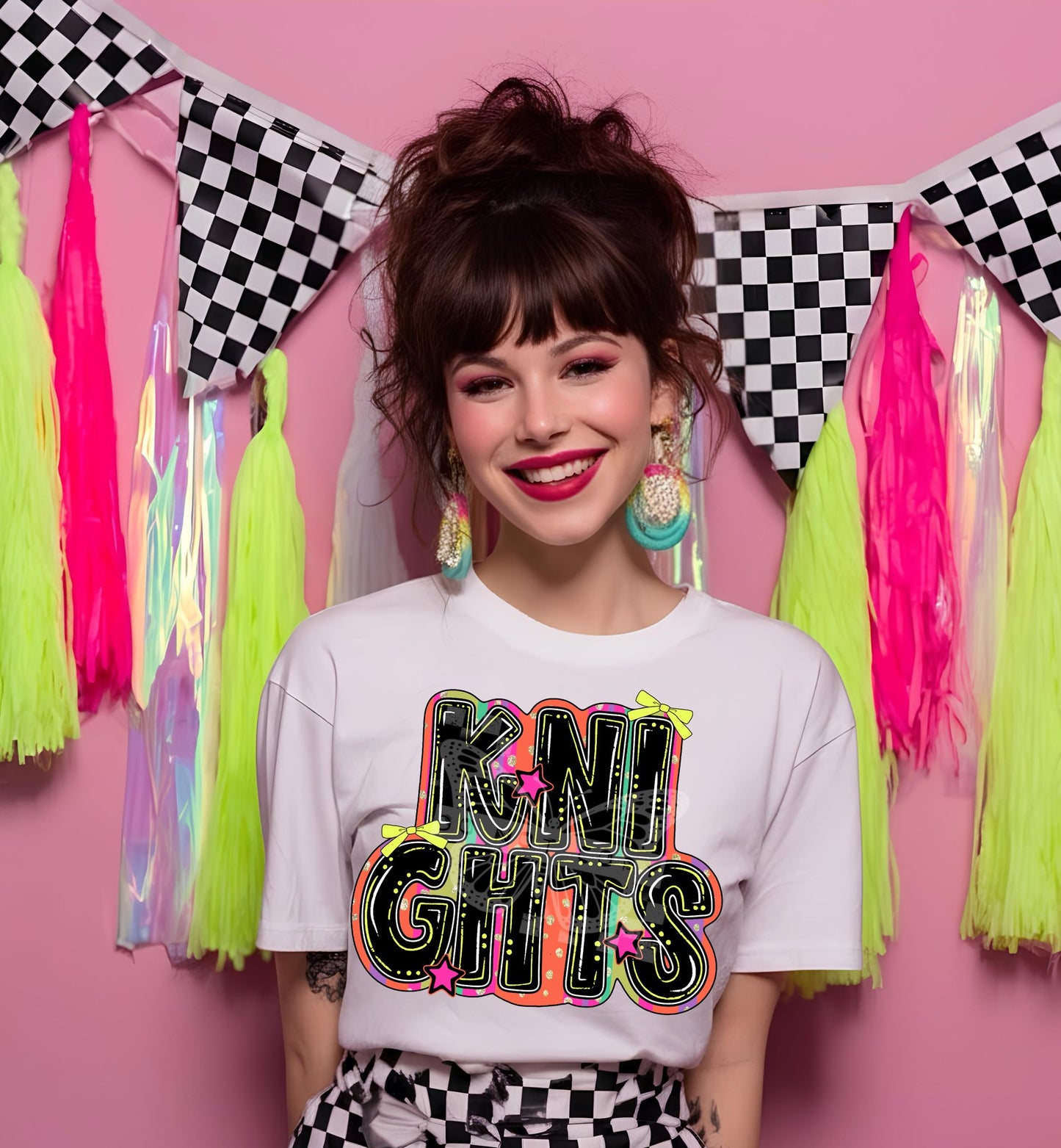Retro Knights Mascot T-Shirt | School Spirit Game Day Tee | Colorful School Pride Shirt