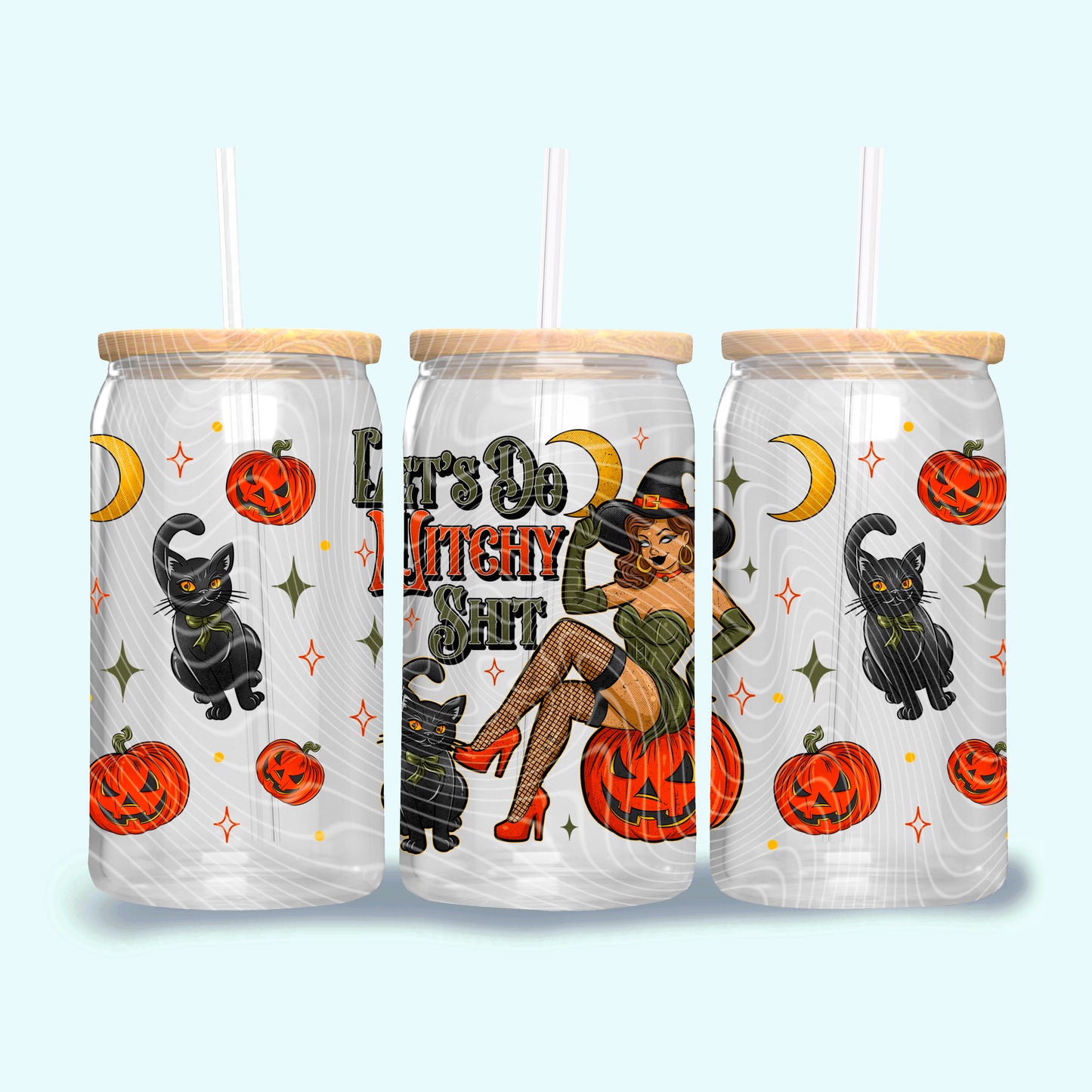 Let's Do Witchy Shit UV DTF Libbey Transfer | Trendy Halloween Libbey Wrap | Ready to Transfer | High Quality | Waterproof UV Transfer