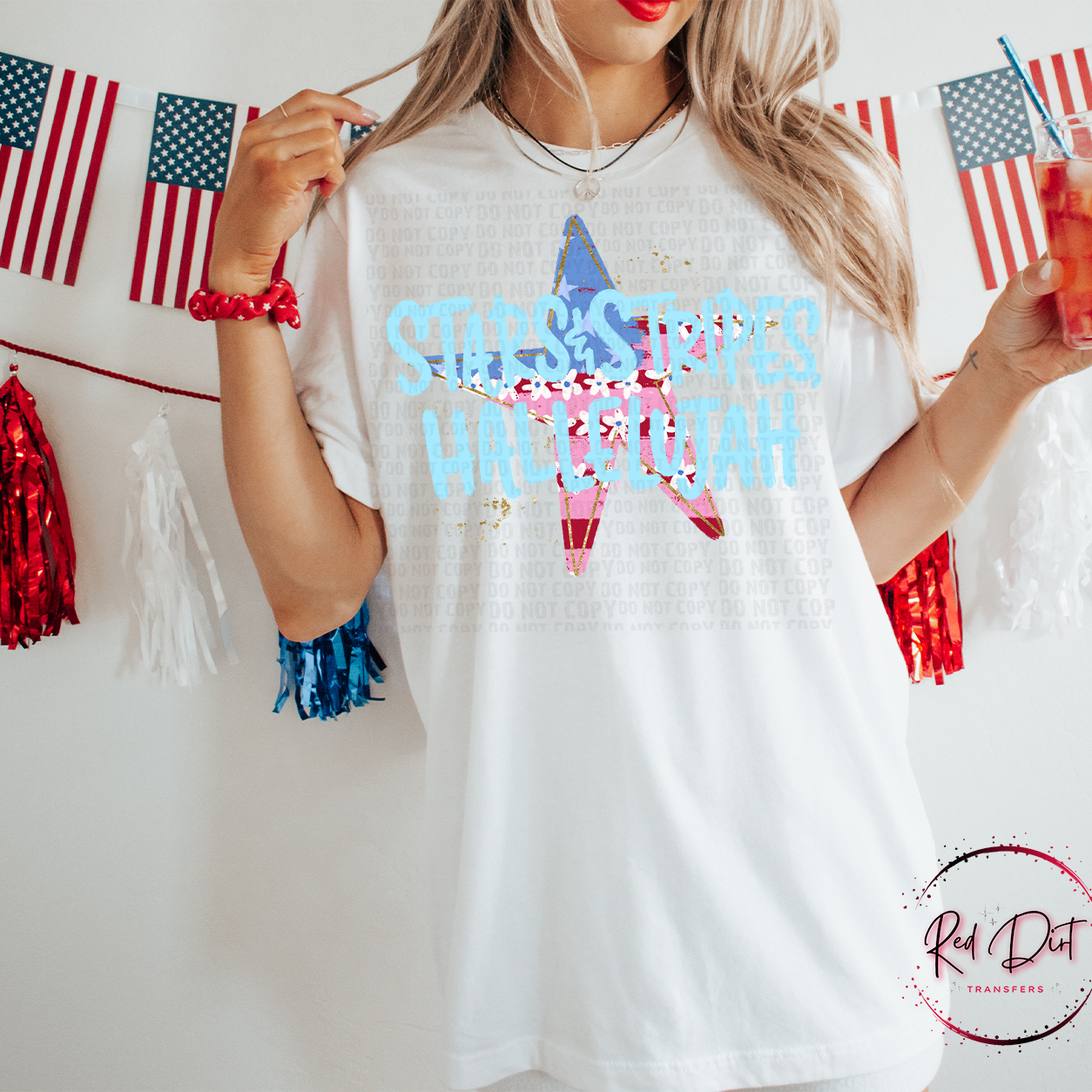 Stars & Stripes Hallelujah DTF Transfer, Patriotic Heat Transfer, Fourth Of July Shirt Transfer, USA Star Transfer, America DTF Design