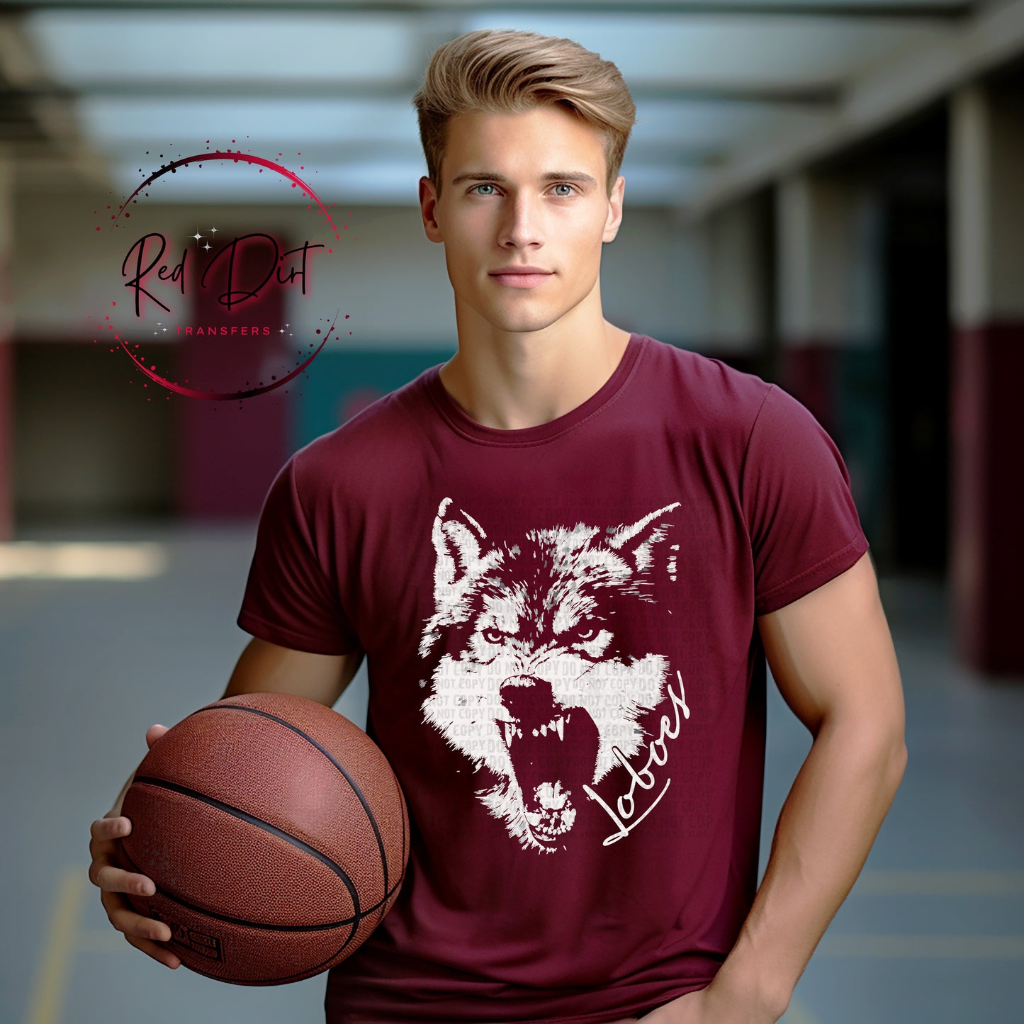 Aggressive Loboes Mascot DTF Transfer, School Spirit Mascot Transfer, Sports Team Loboes Design, Ready To Press Mascot Transfer