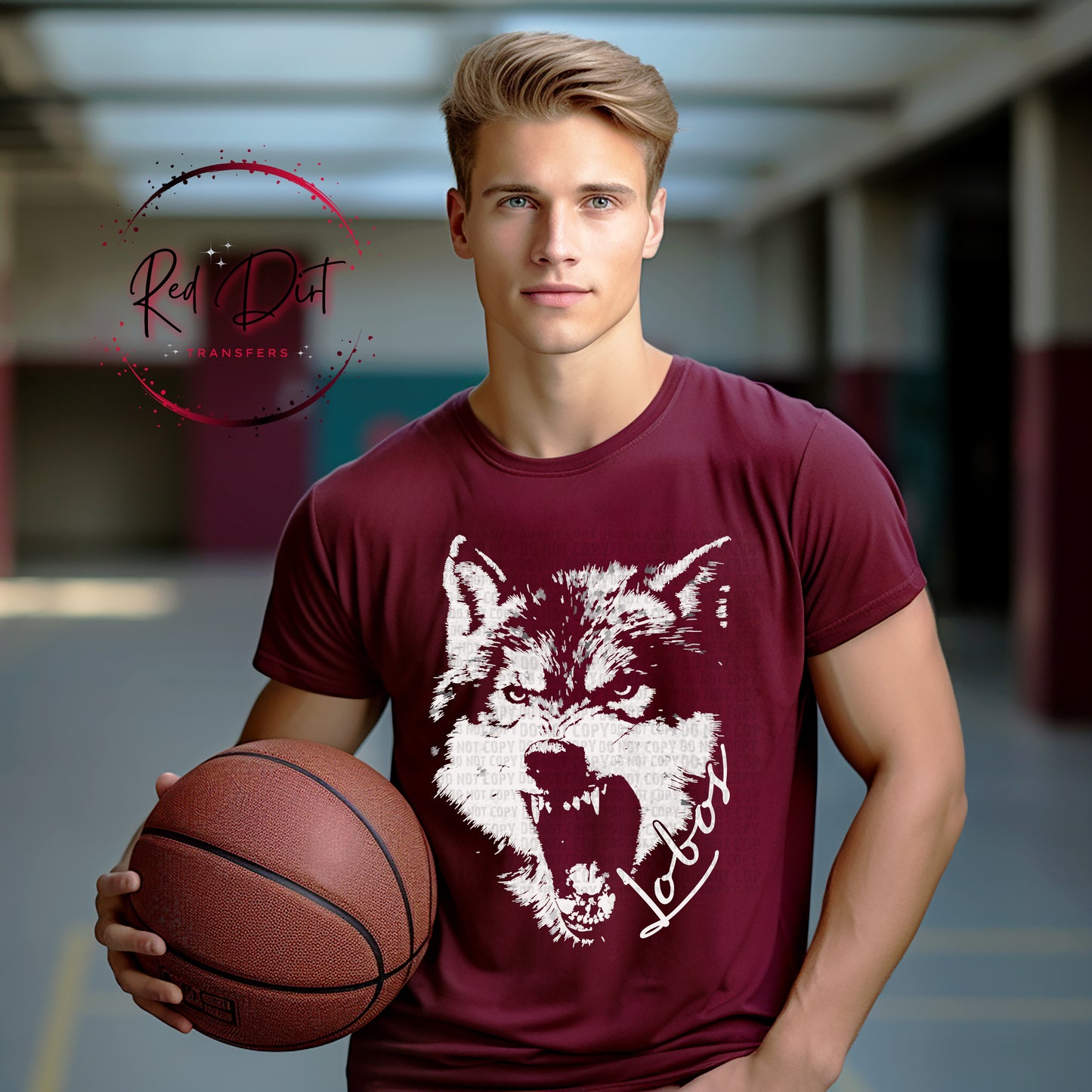 Aggressive Lobos Mascot DTF Transfer, School Spirit Mascot Transfer, Sports Team Lobos Design, Ready To Press Mascot Transfer