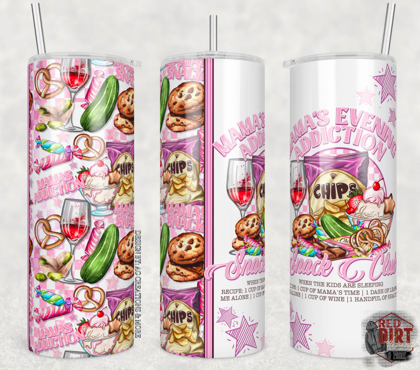 Mama's Evening Addiction Insulated Tumbler with Plastic Lid and Sealed Reusable Straw | Trendy Cup | Hot/Cold Tumbler