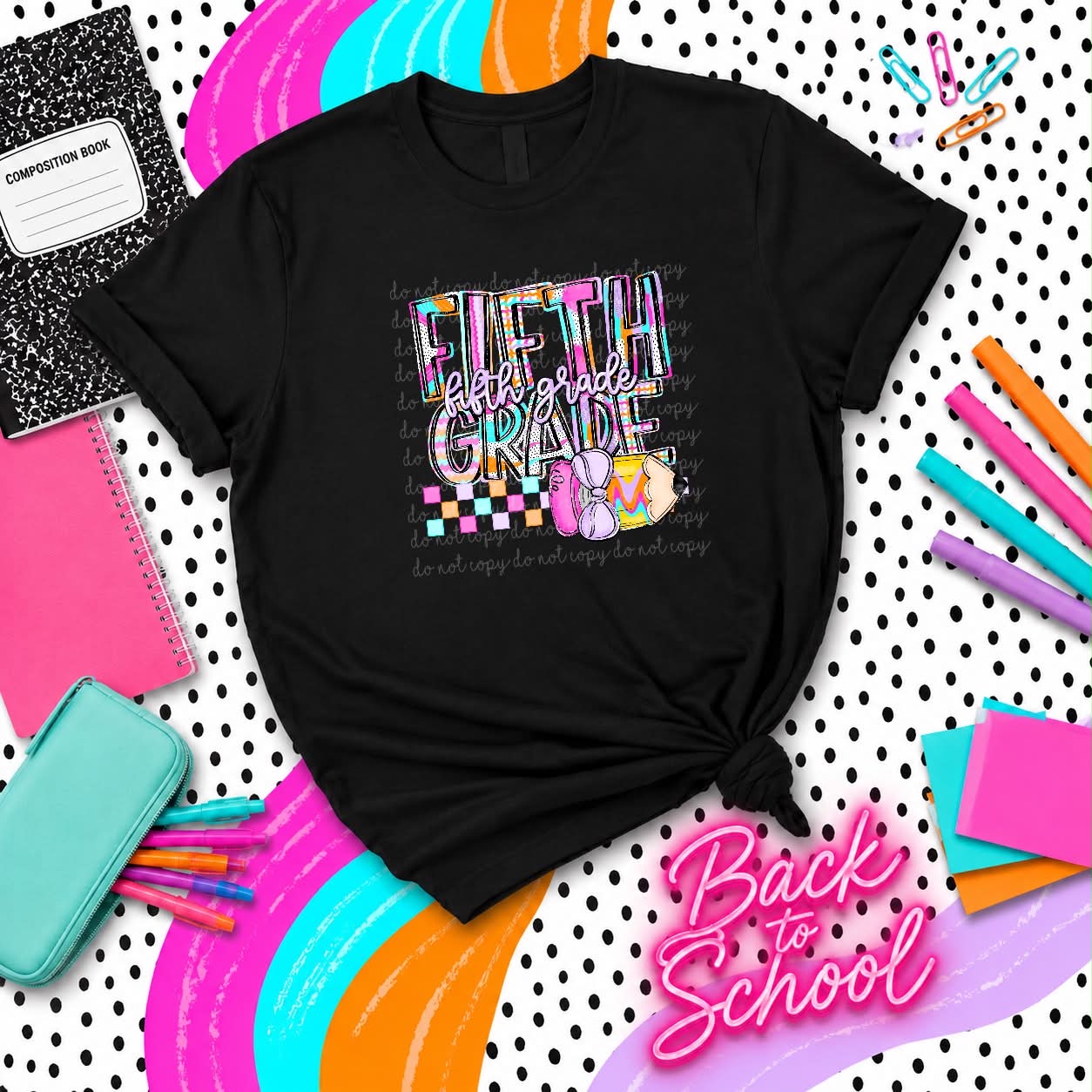 Fifth Grade DTF Transfer | 5th Grade School Transfer | Back To School DTF Transfer | Ready To Press