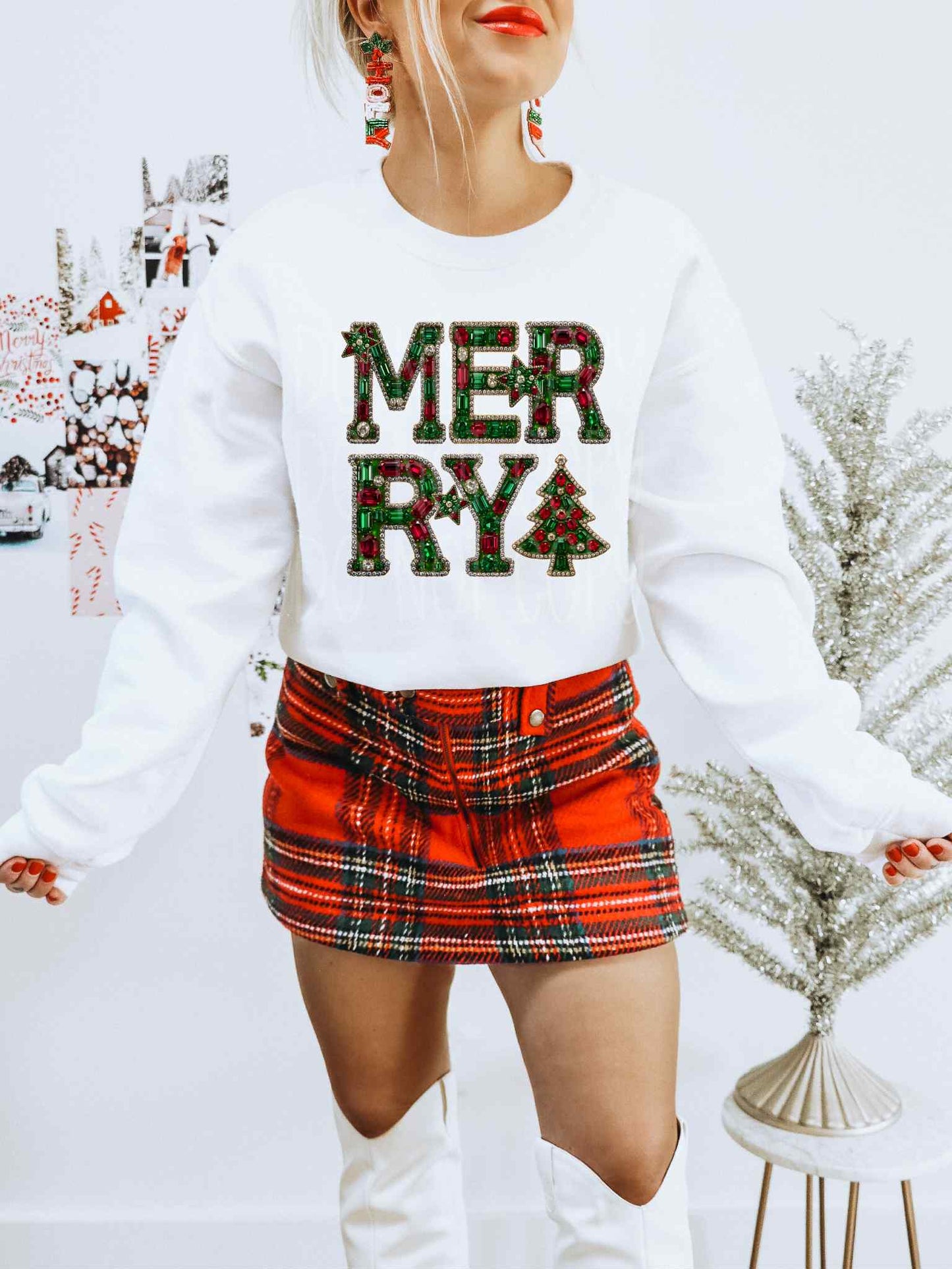 Merry DTF Transfer | Trendy Christmas DTF Transfer | High Quality Image Transfers | Ready to Press | Instant Peel