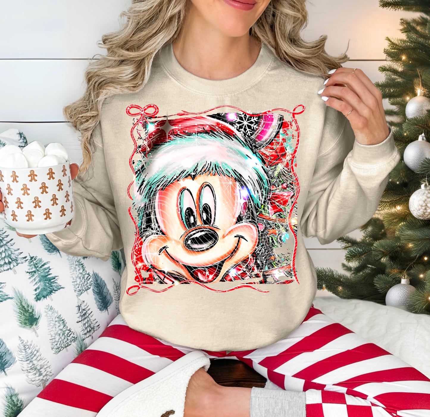 Christmas Mouse DTF Transfer | Trendy Christmas DTF Transfer | High Quality Image Transfers | Ready to Press | Instant Peel