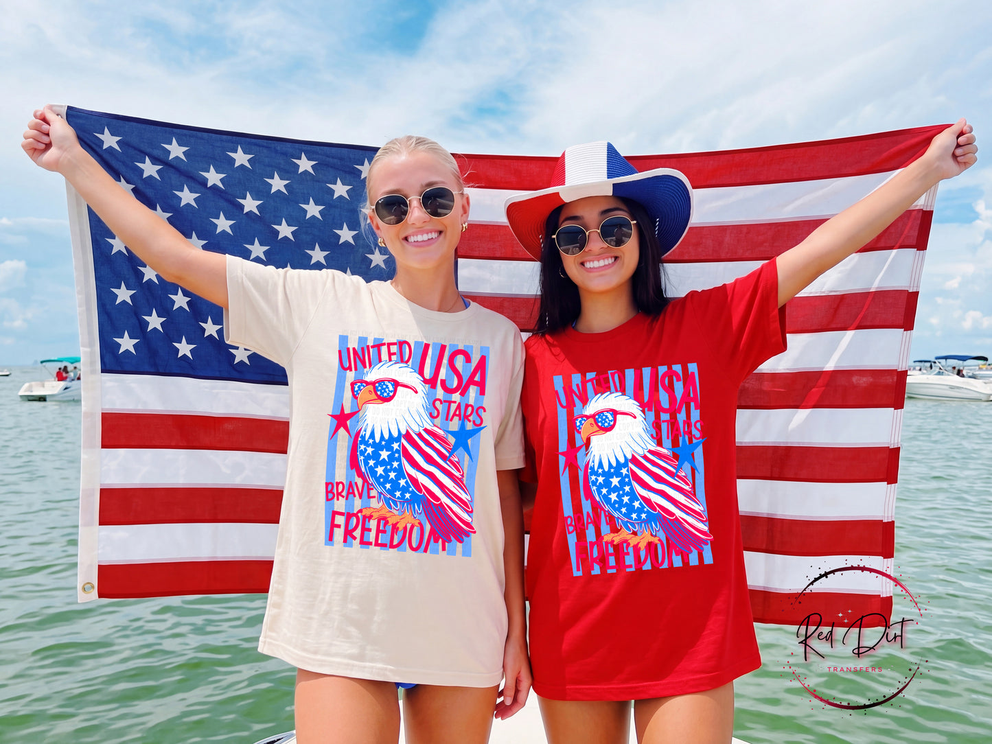 United USA Stars DTF Transfer | Patriotic Eagle Heat Transfer | Fourth of July Shirt Transfer | Retro Americana Ready to Press DTF