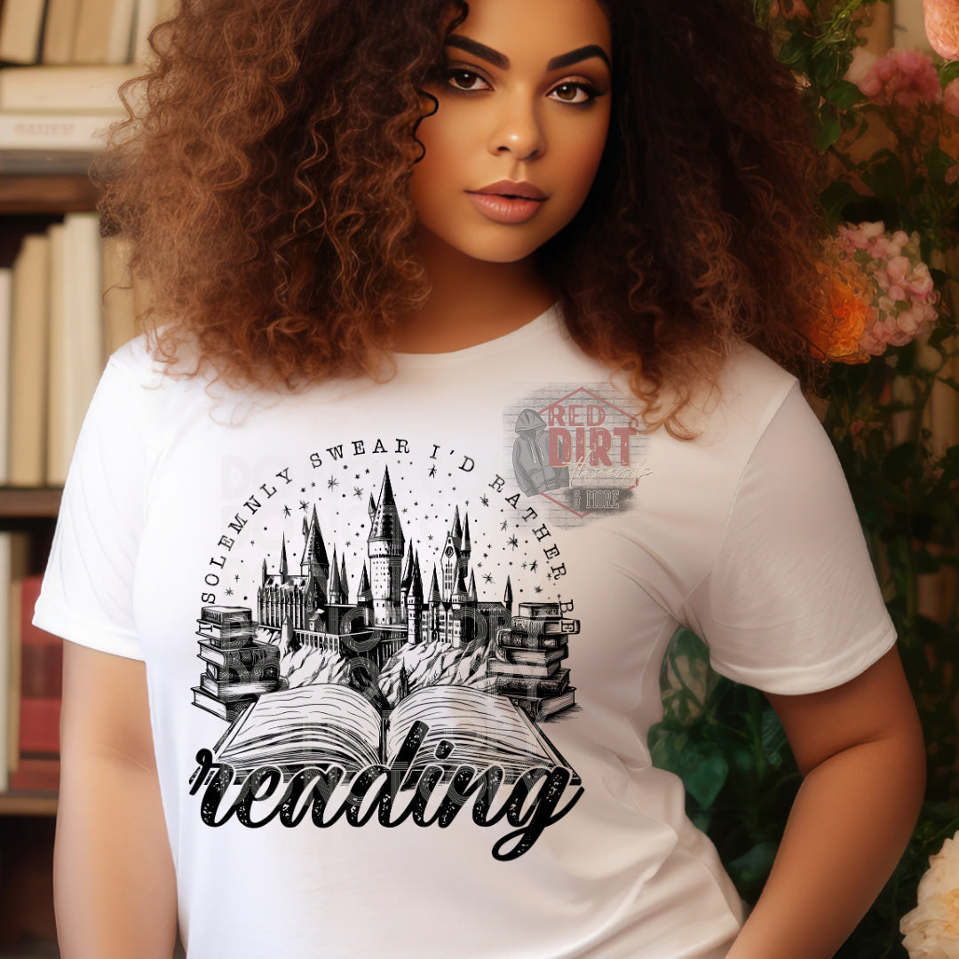 I Swear I Would Rather Be Reading DTF Transfer | Trendy Bookish DTF Transfer | Ready to Press | High Quality DTF Transfers | Fast Shipping