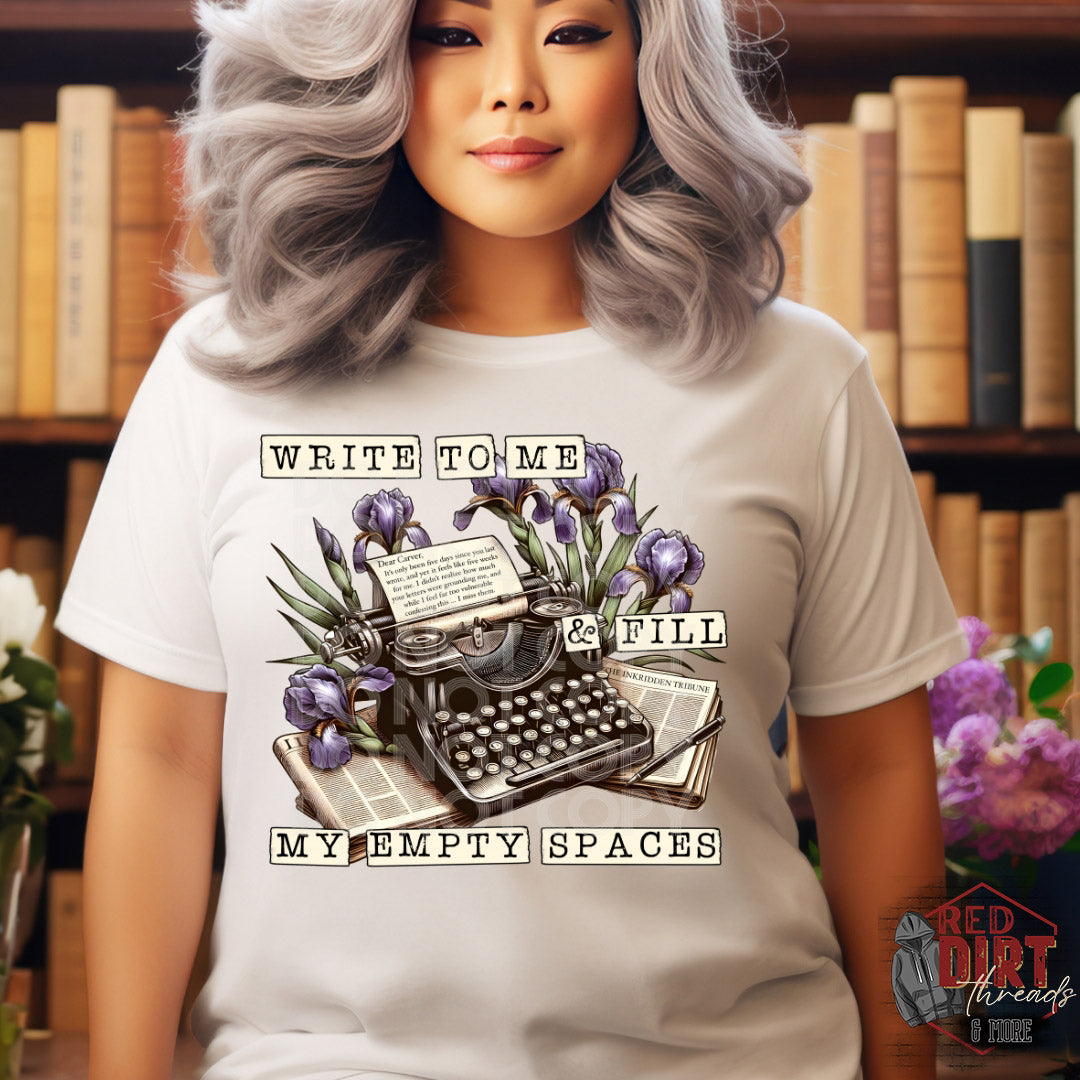 Write it to me and Fill my Space DTF Transfer | Trendy Bookish DTF Transfer | Ready to Press | High Quality DTF Transfers | Fast Shipping