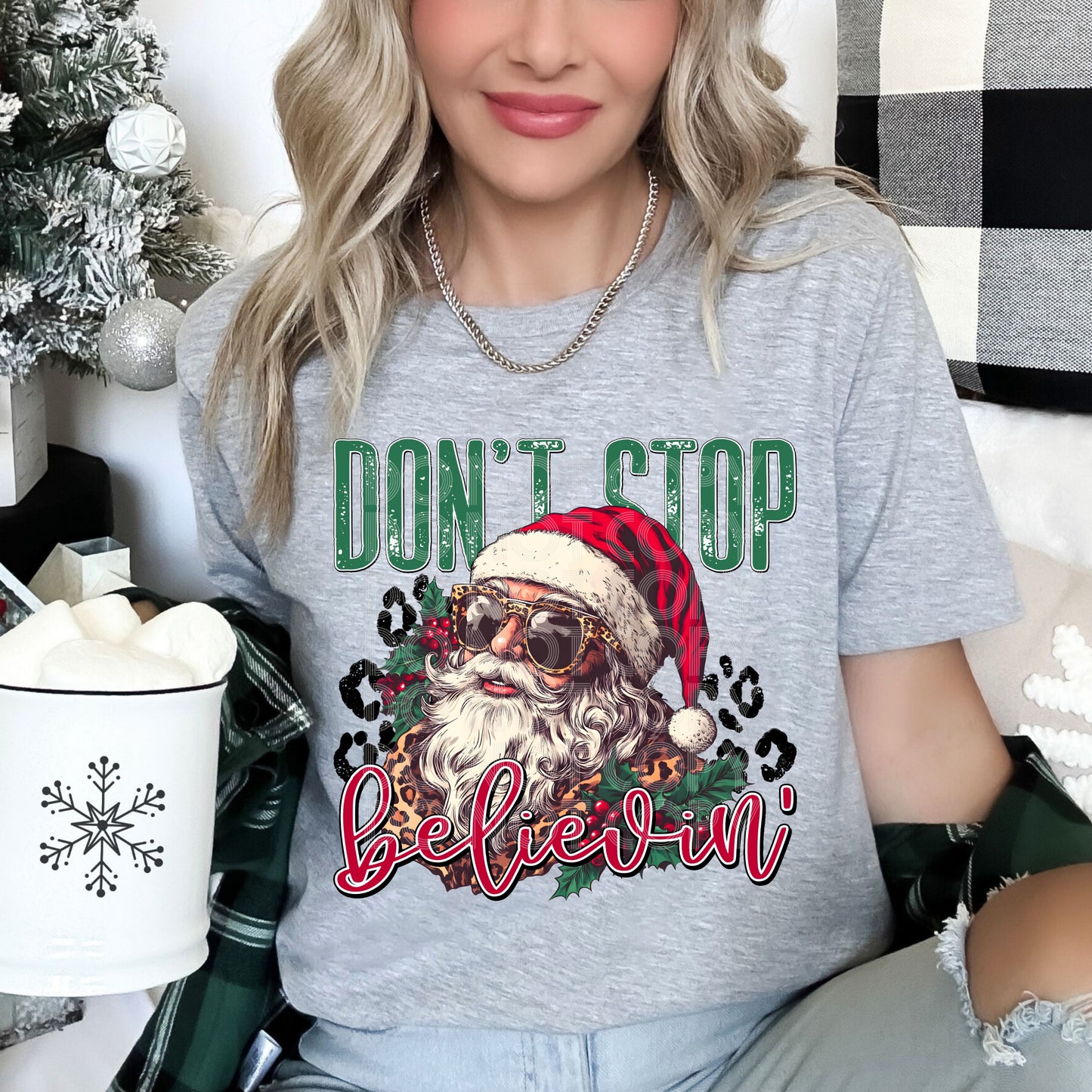 Don't Stop Believin' DTF Transfer | Santa DTF Transfer | Cute Christmas DTF | High Quality DTF Image Transfer