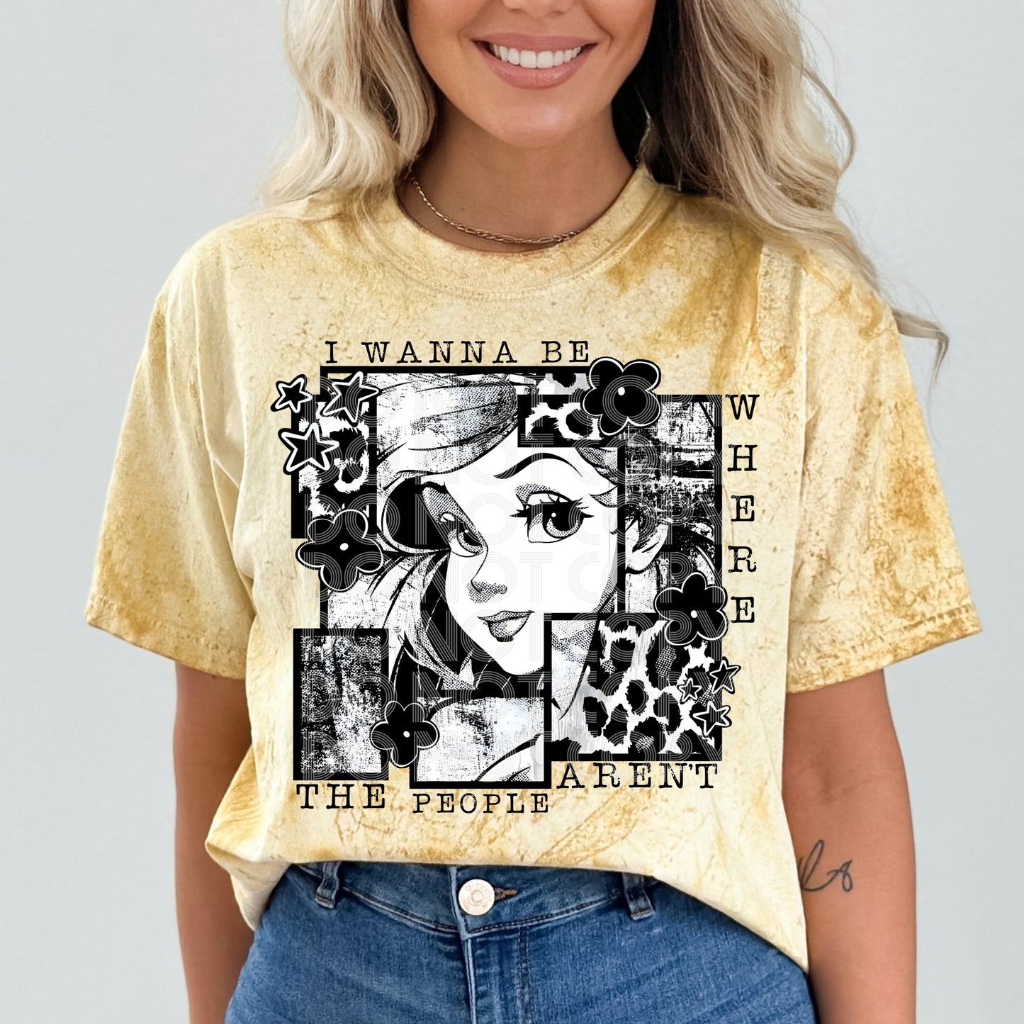I Wanna Be Where The People Aren't DTF Transfer | Trendy BW DTF Transfer | High Quality Image Transfers | Ready to Press | Instant Peel