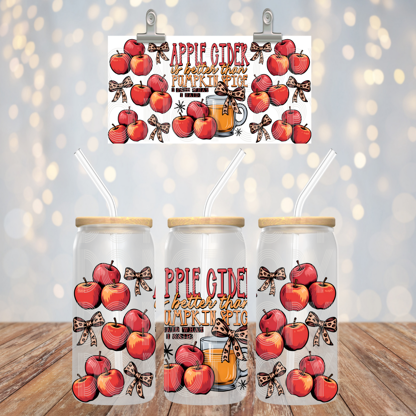Apple Cider is Better Than Pumpkin Spice Glass Libbey Cup | Fall 16 oz Libbey Glass Can | Snow Globe Tumbler Upgrade | Fast Shipping