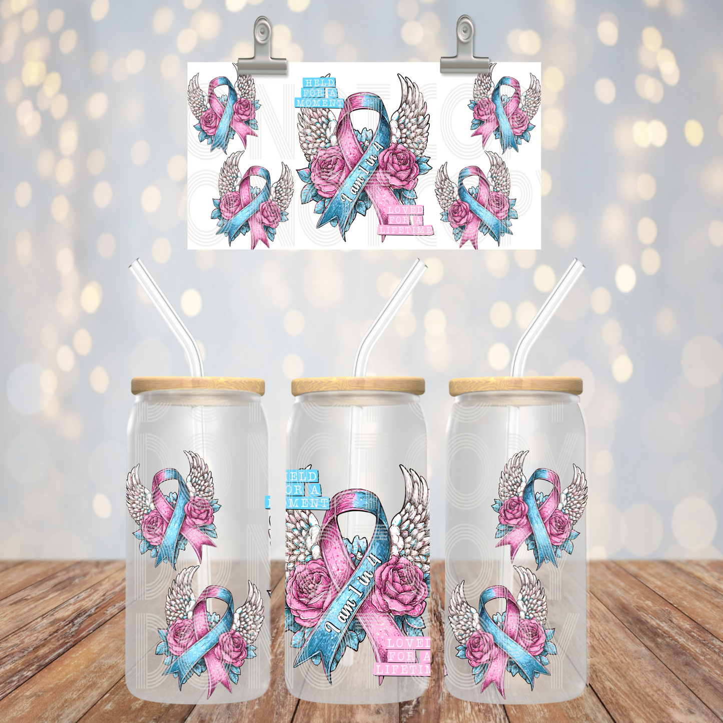 I Am 1 in 4 UV DTF Libbey Transfer | Trendy Awareness Libbey Wrap | Ready to Transfer | High Quality | Waterproof UV Transfer