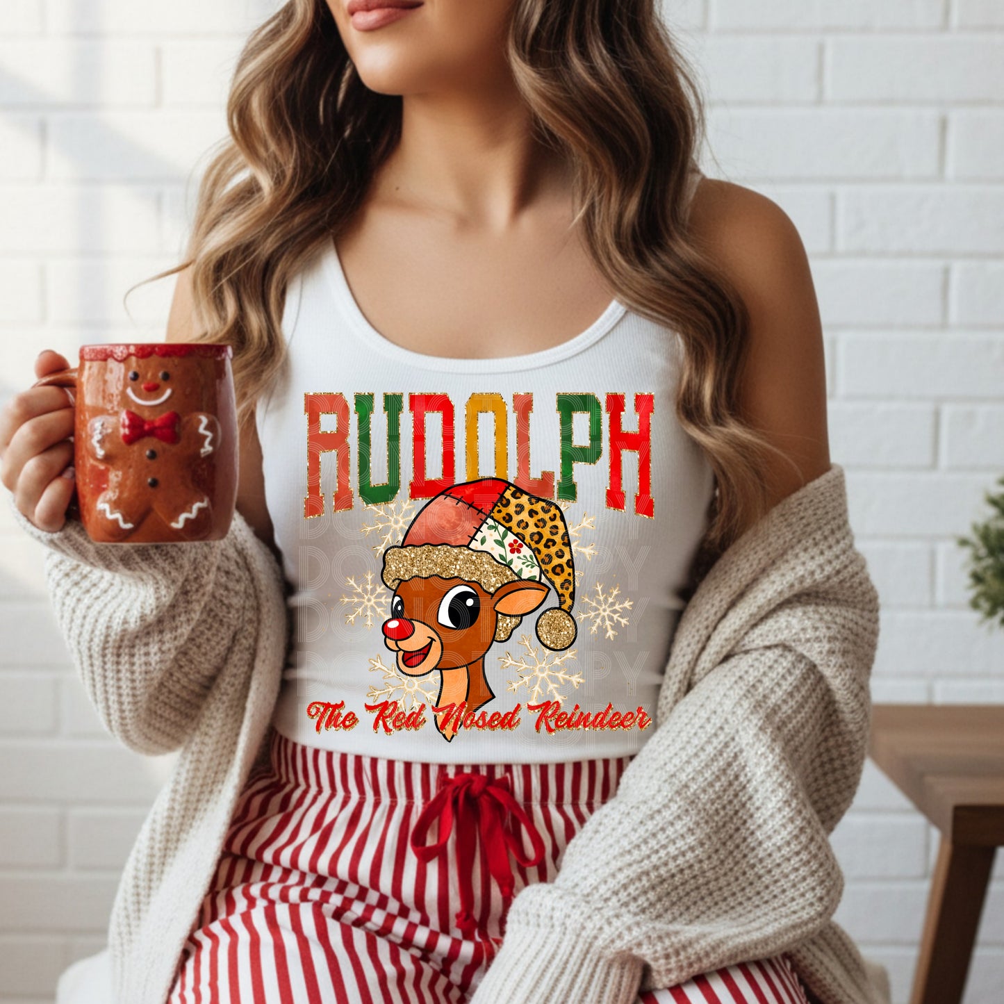 Reindeer DTF Transfer | Trendy Christmas DTF Transfer | High Quality Image Transfers | Ready to Press | Instant Peel