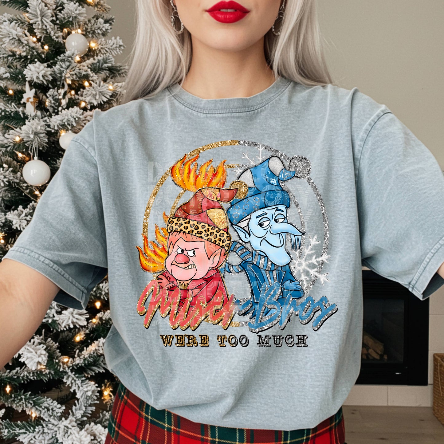 We're Too Much DTF Transfer | Trendy Christmas DTF Transfer | High Quality Image Transfers | Ready to Press | Instant Peel