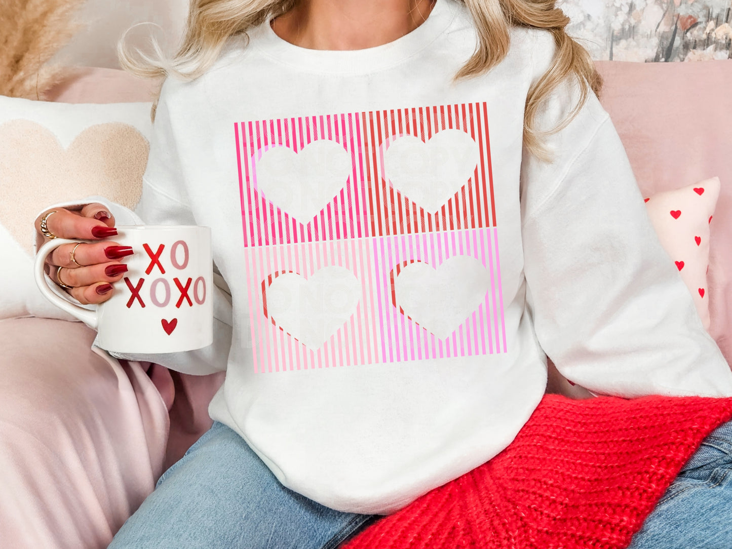 Heart Lines DTF Transfer | Trendy Valentine's Day DTF Transfer | High Quality Image Transfers | Ready to Press | Instant Peel