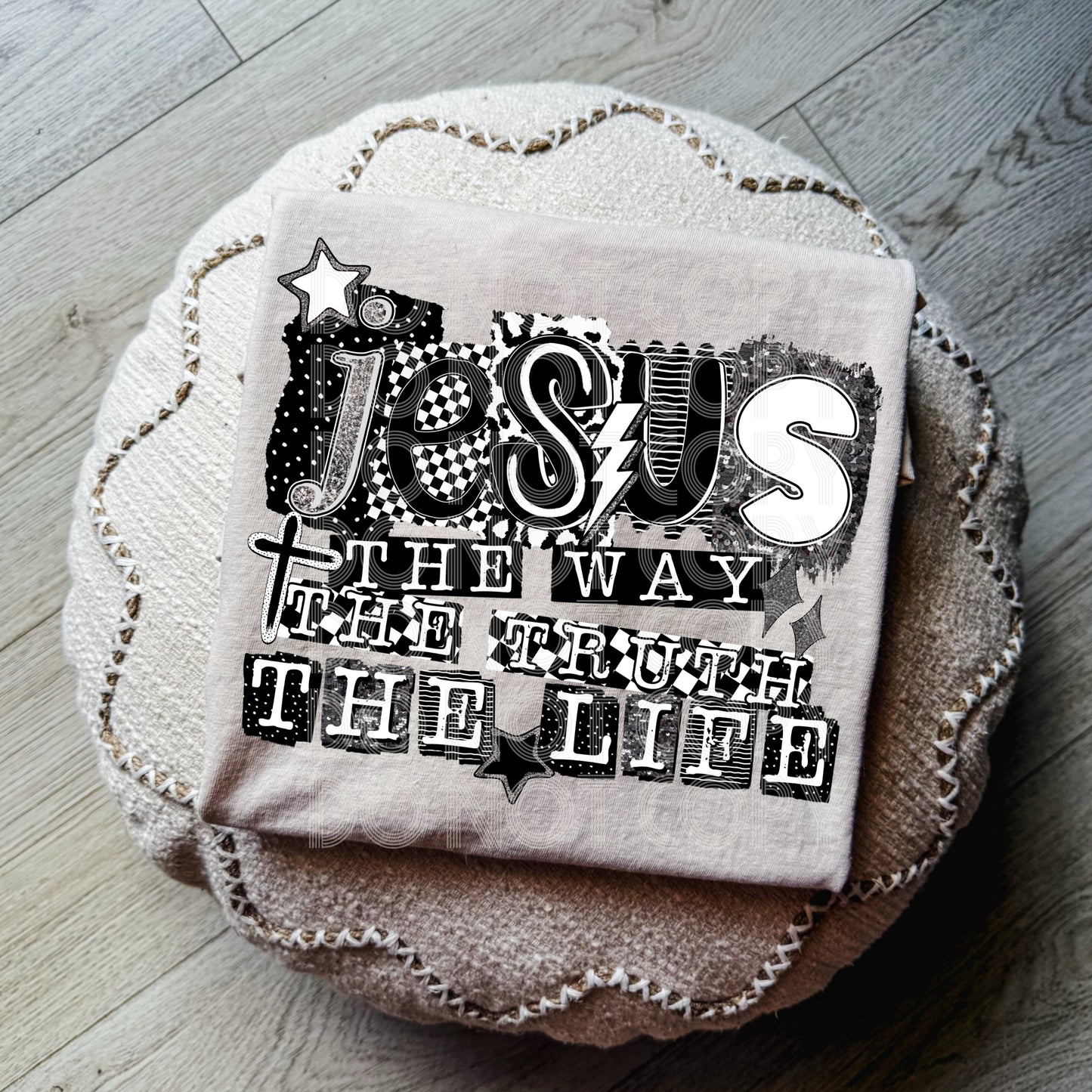 Jesus The Way The Truth The Life DTF Transfer | Trendy Religious DTF Transfer | High Quality Image Transfers | Ready to Press | Instant Peel
