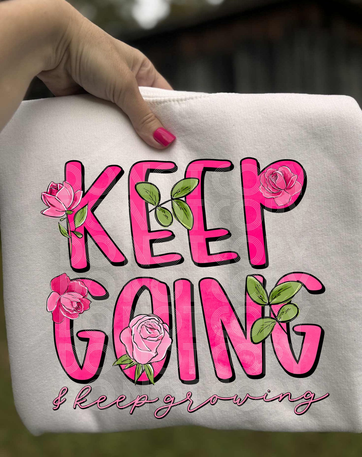 Keep Going and Keep Growing DTF Transfer | Trendy Inspiring DTF Transfer | High Quality Image Transfers | Ready to Press | Instant Peel