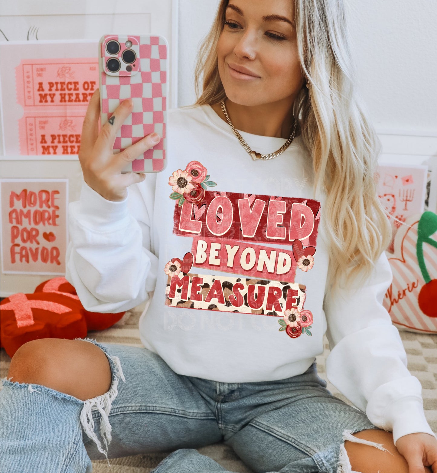 Loved Beyond Measure DTF Transfer | Trendy Valentine's Day DTF Transfer | High Quality Image Transfers | Ready to Press | Instant Peel