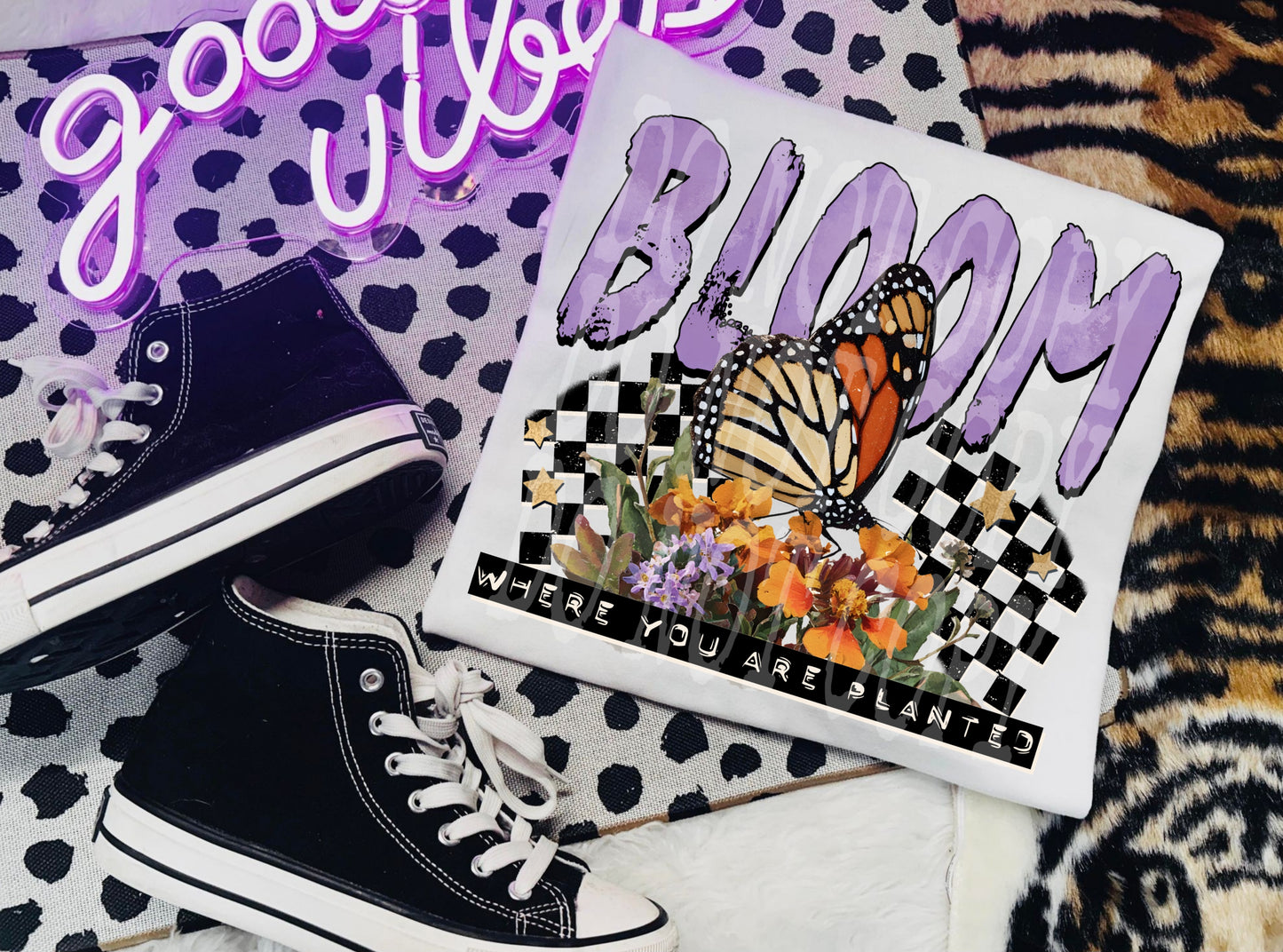 Bloom Where You Are Planted Faith DTF Transfer, Christian Floral Heat Transfer, Inspirational Religious Design