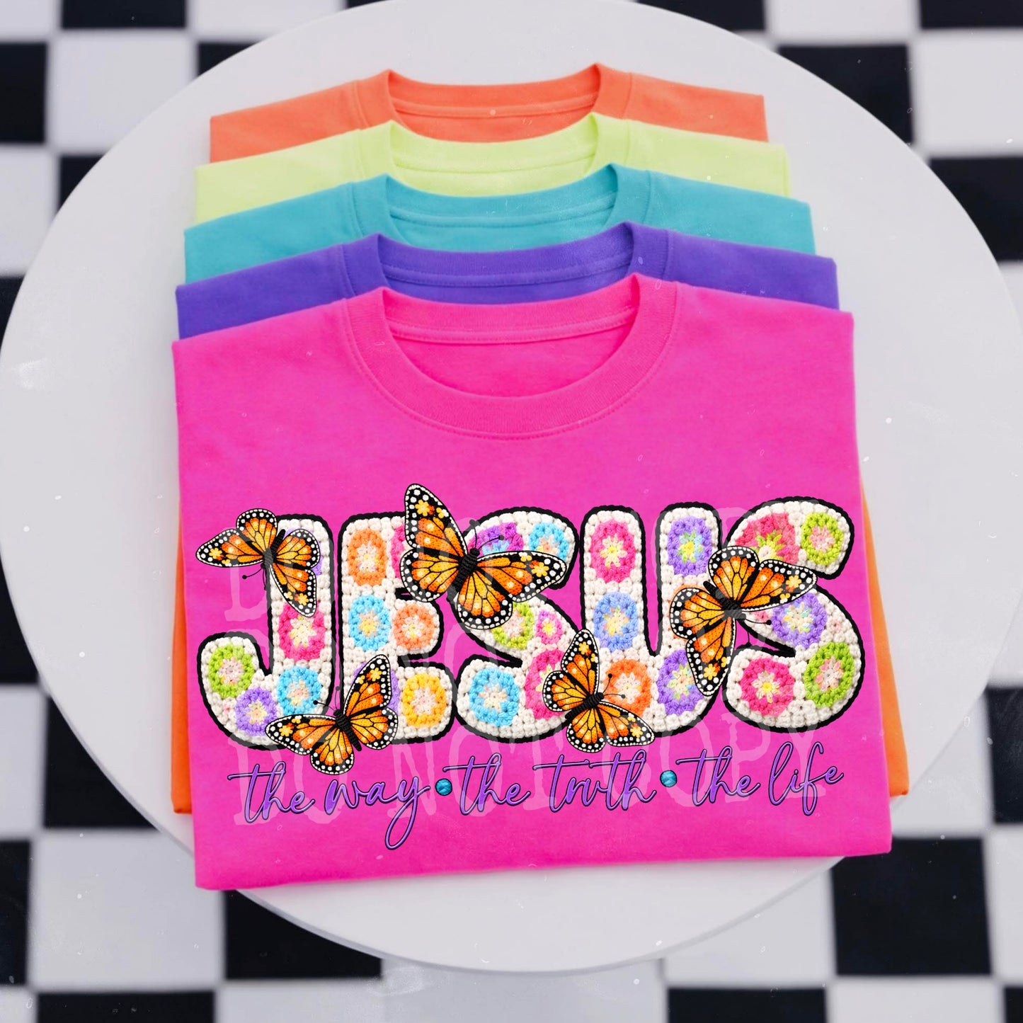 Jesus DTF Transfer Ready to Press | Christian Faith Transfer | Religious Butterfly Graphic | Way Truth Life DTF | Red Dirt