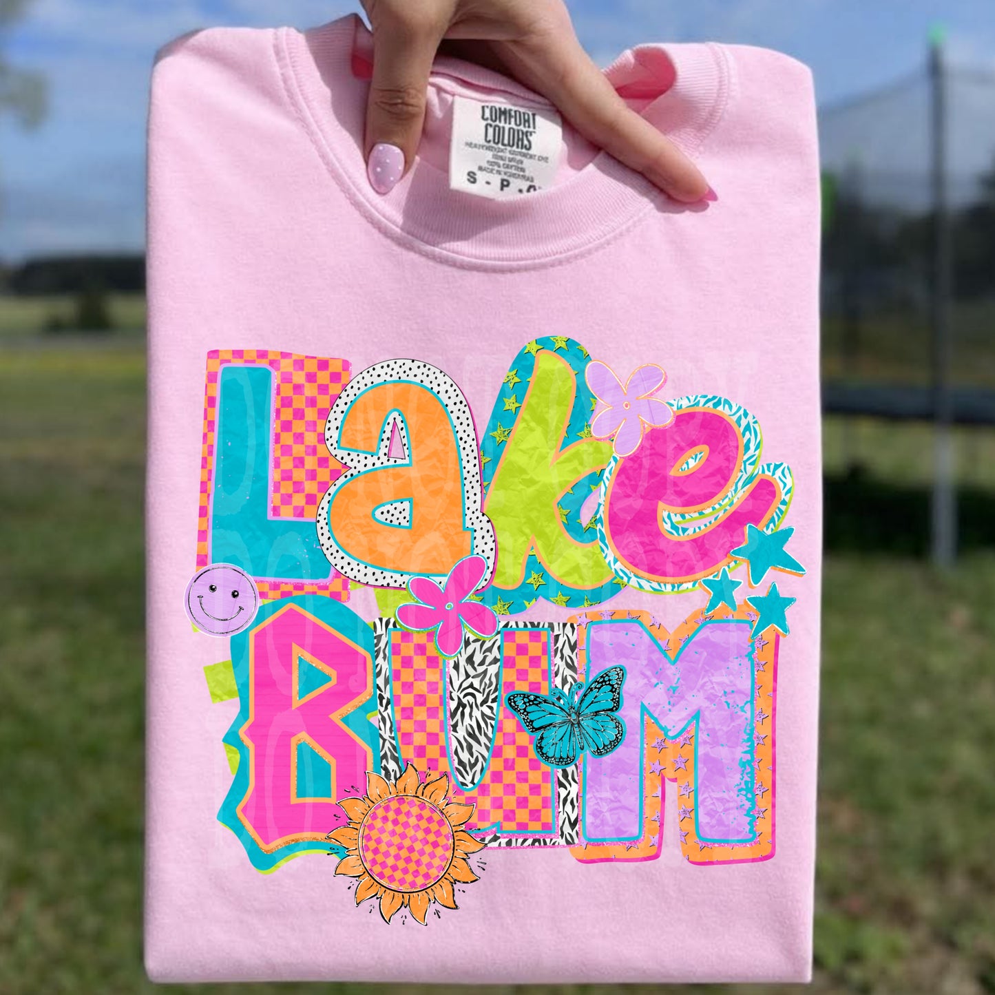 Lake Bum DTF Transfer Ready to Press | Summer Lake Life DTF | Retro Colorful Lake Design | Vacation Graphic | Trendy DTF | Red Dirt